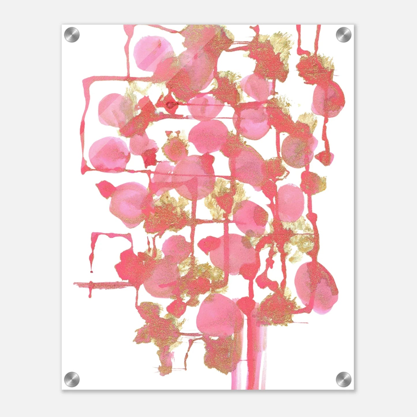 Impression sur acrylique brillante Reseau Framboise | Art contemporain par Laure Leprince - Laure Leprince - Artiste Peintre
