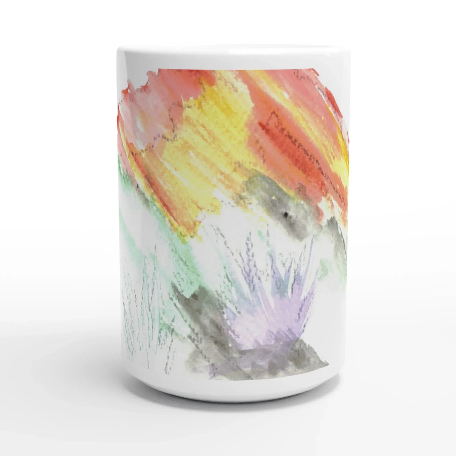 Mug en céramique blanche 44 Lavander Drift – Grand format, design et qualité durable - Laure Leprince - Artiste Peintre