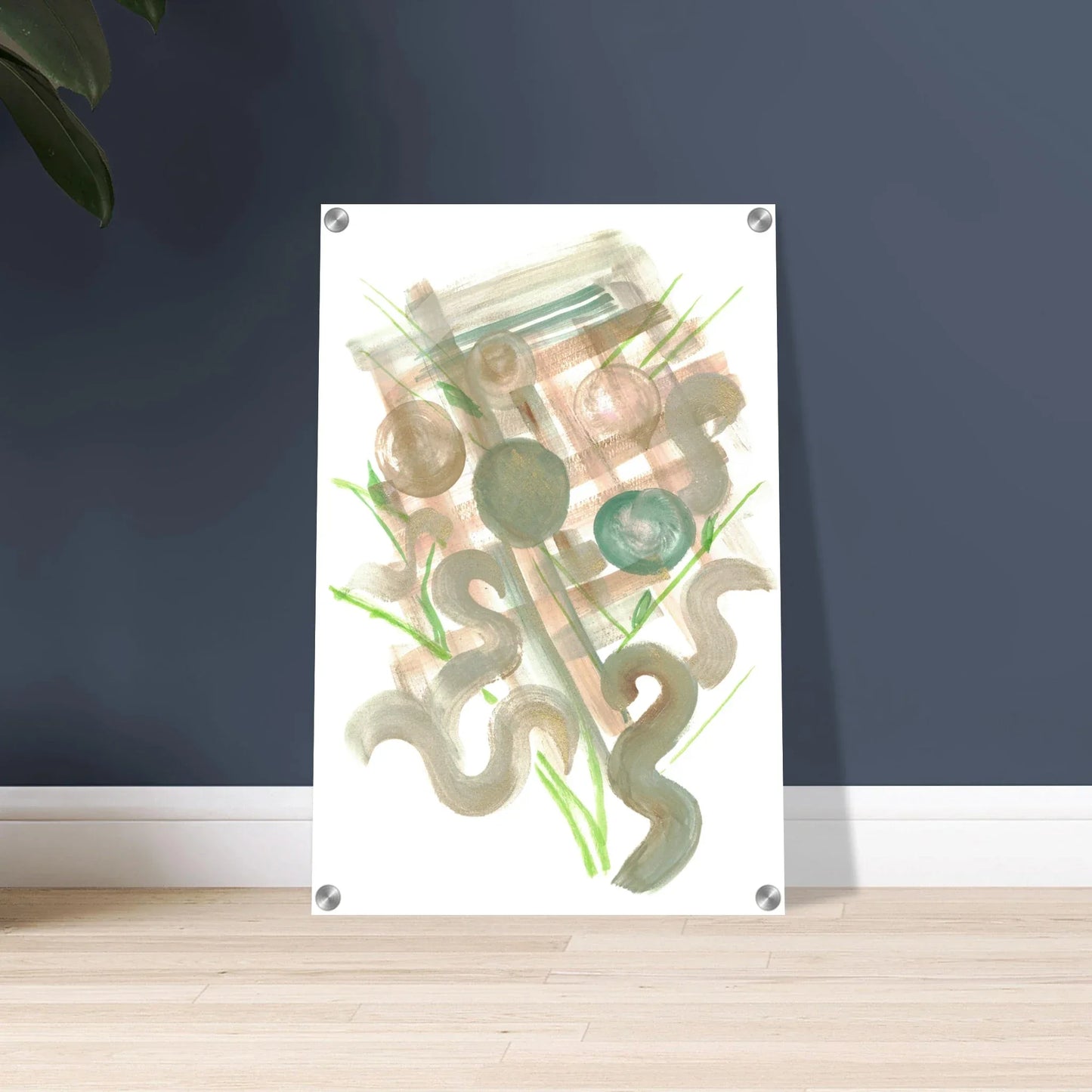 Impression sur acrylique brillante Moss Geometry | Art contemporain par Laure Leprince - Laure Leprince - Artiste Peintre