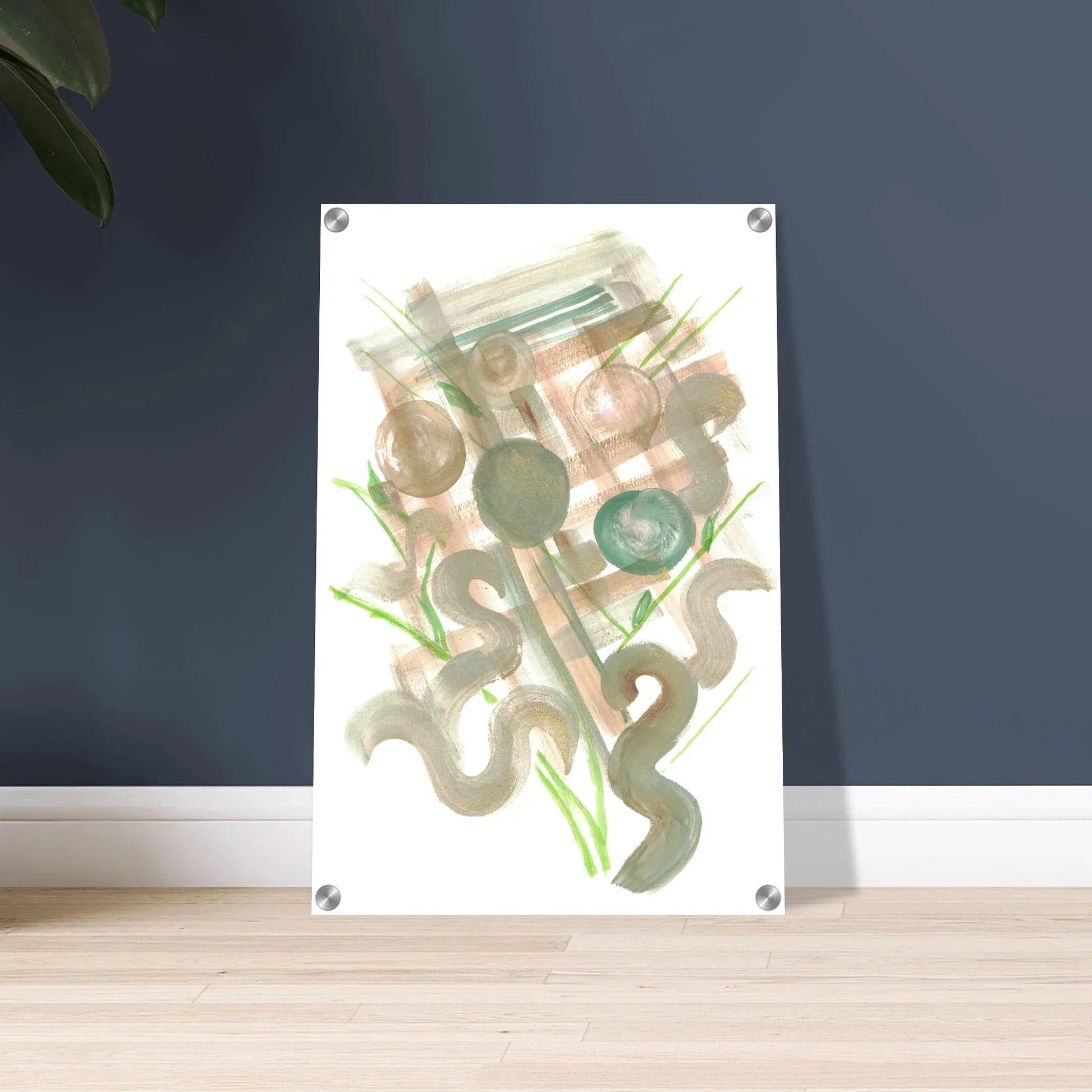 Impression sur acrylique brillante Moss Geometry | Art contemporain par Laure Leprince - Laure Leprince - Artiste Peintre
