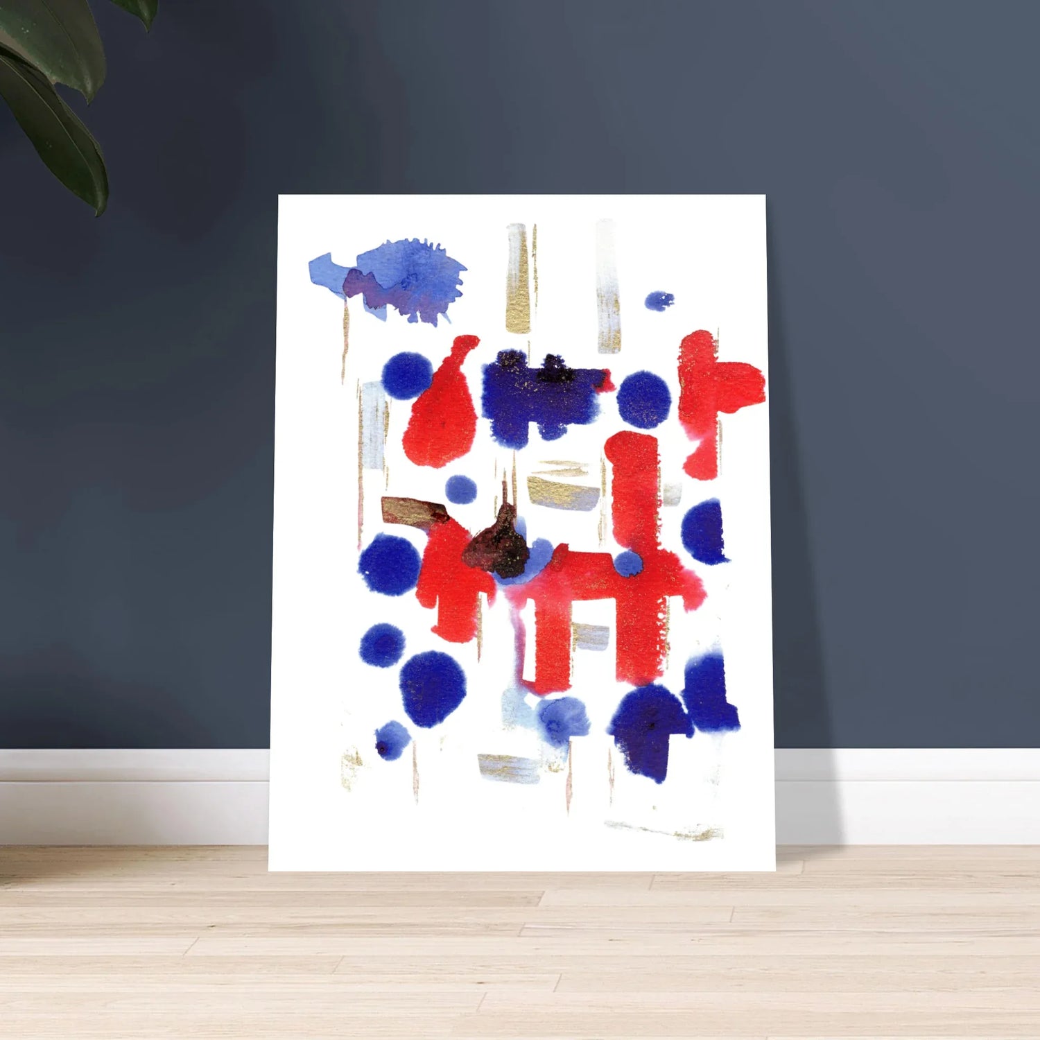 Affiche premium sur papier mat Structure carmine – Art mural de qualité supérieure - Laure Leprince - Artiste Peintre