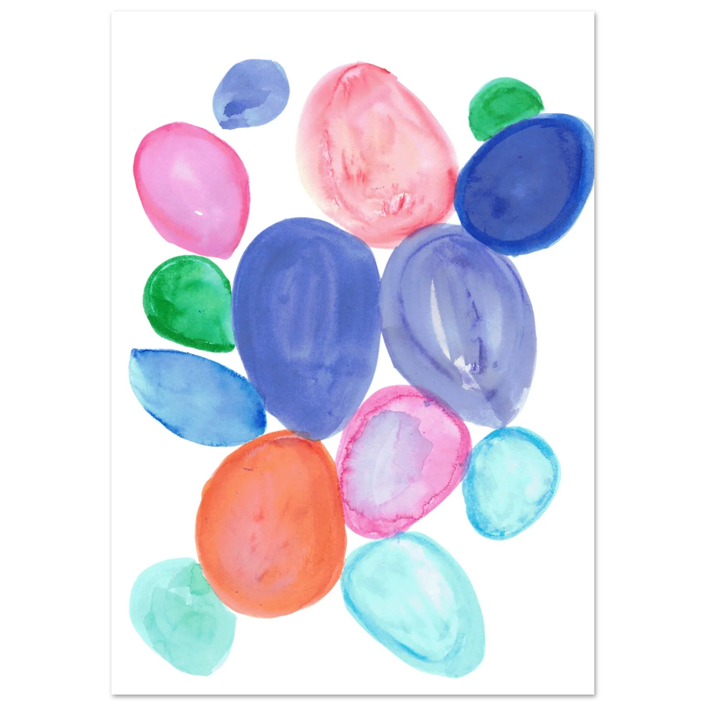 Affiche premium sur papier mat Galets Chromatiques – Art mural de qualité supérieure - Laure Leprince - Artiste Peintre