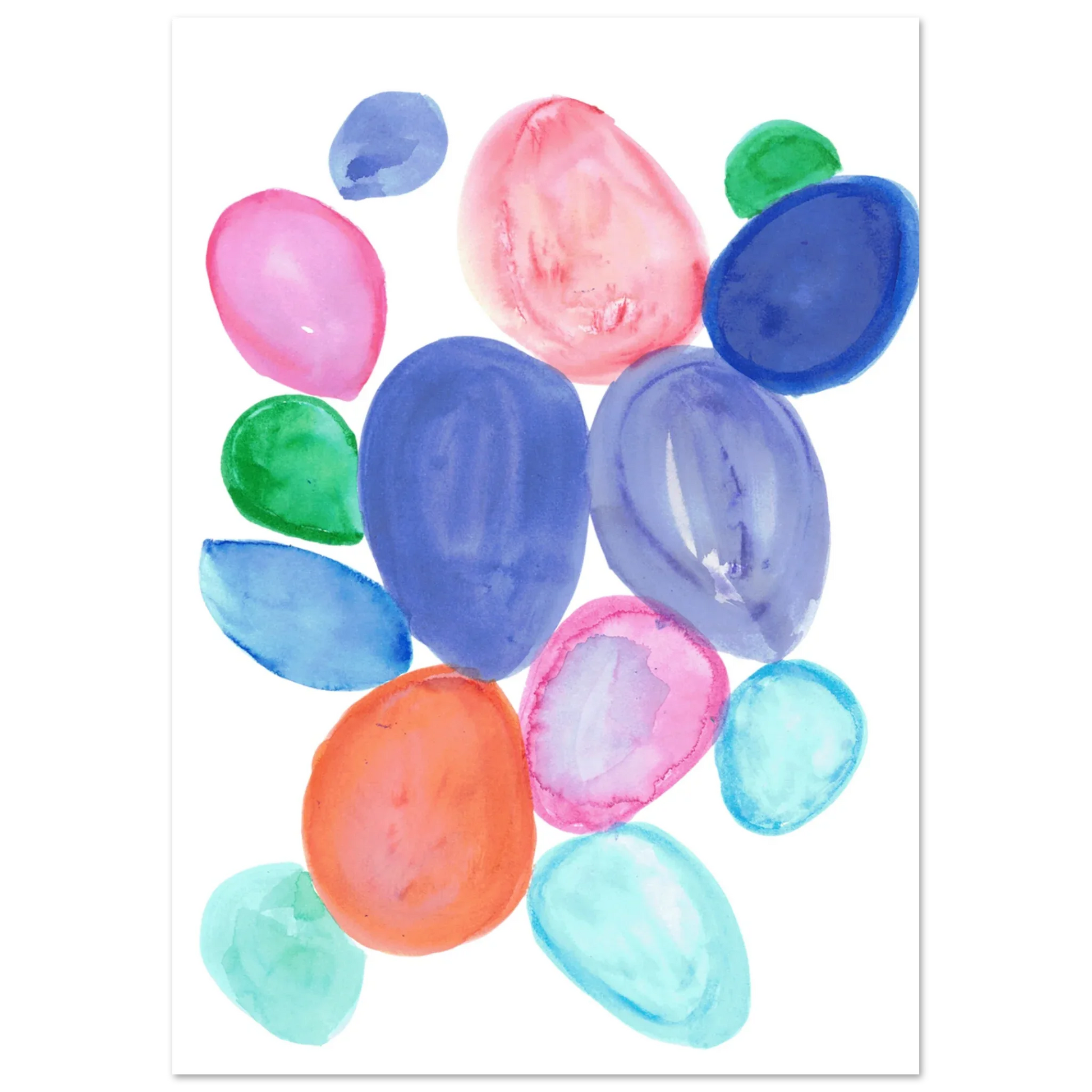 Affiche premium sur papier mat Galets Chromatiques – Art mural de qualité supérieure - Laure Leprince - Artiste Peintre