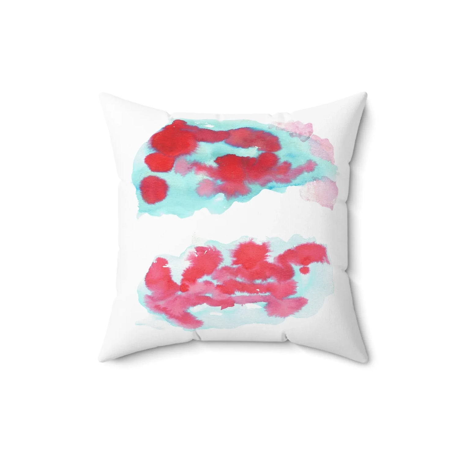 Square Throw Pillow Brumes Carmin — Minimal Brushstroke Accent - Laure Leprince - Artiste Peintre