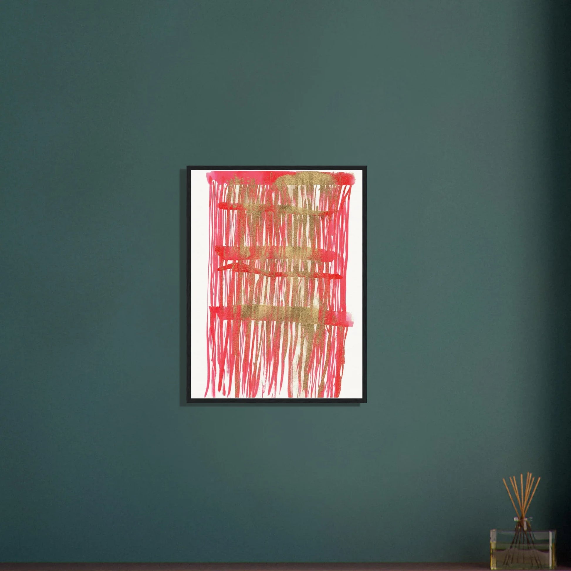 Affiche Encadrée Museum-Quality Matte Paper Wooden Framed Poste Red Waves - Laure Leprince - Artiste Peintre