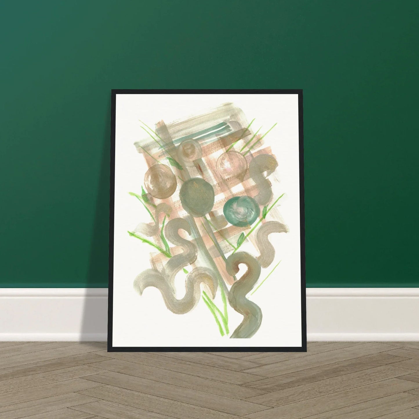 Affiche Encadrée Museum-Quality Matte Paper Wooden Framed Moss Geometry - Laure Leprince - Artiste Peintre