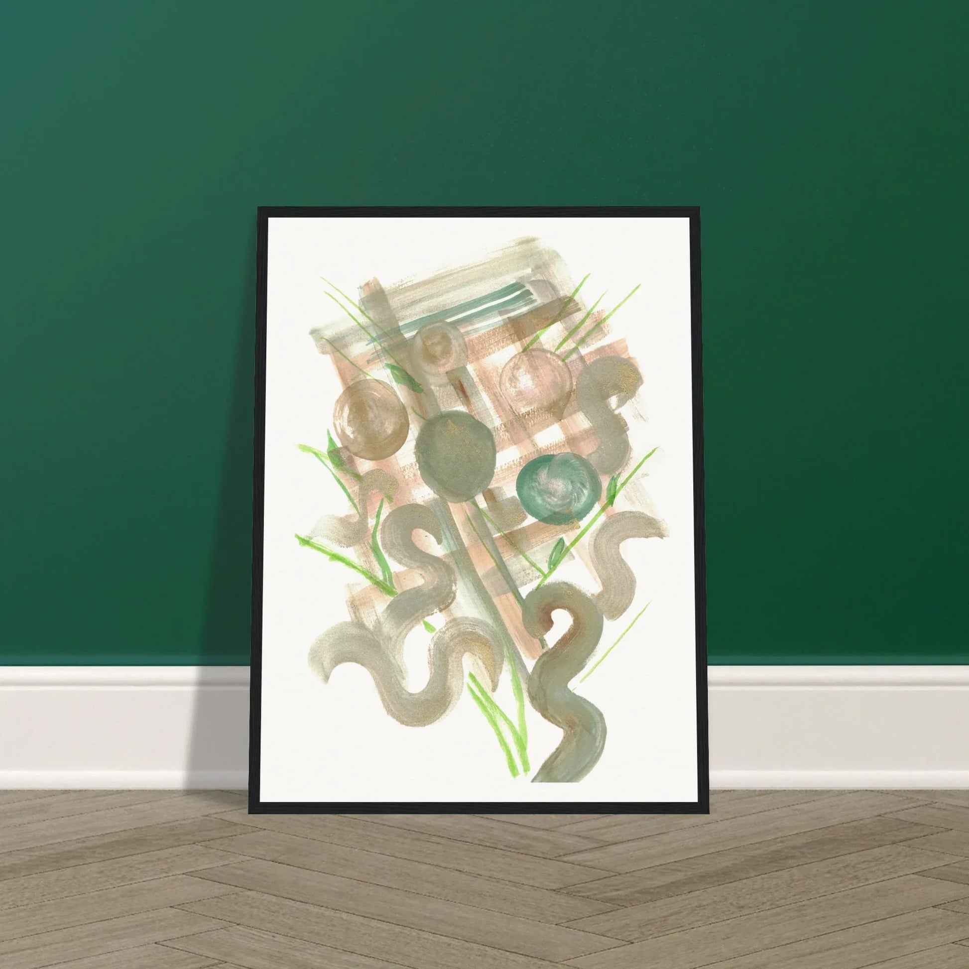 Affiche Encadrée Museum-Quality Matte Paper Wooden Framed Moss Geometry - Laure Leprince - Artiste Peintre