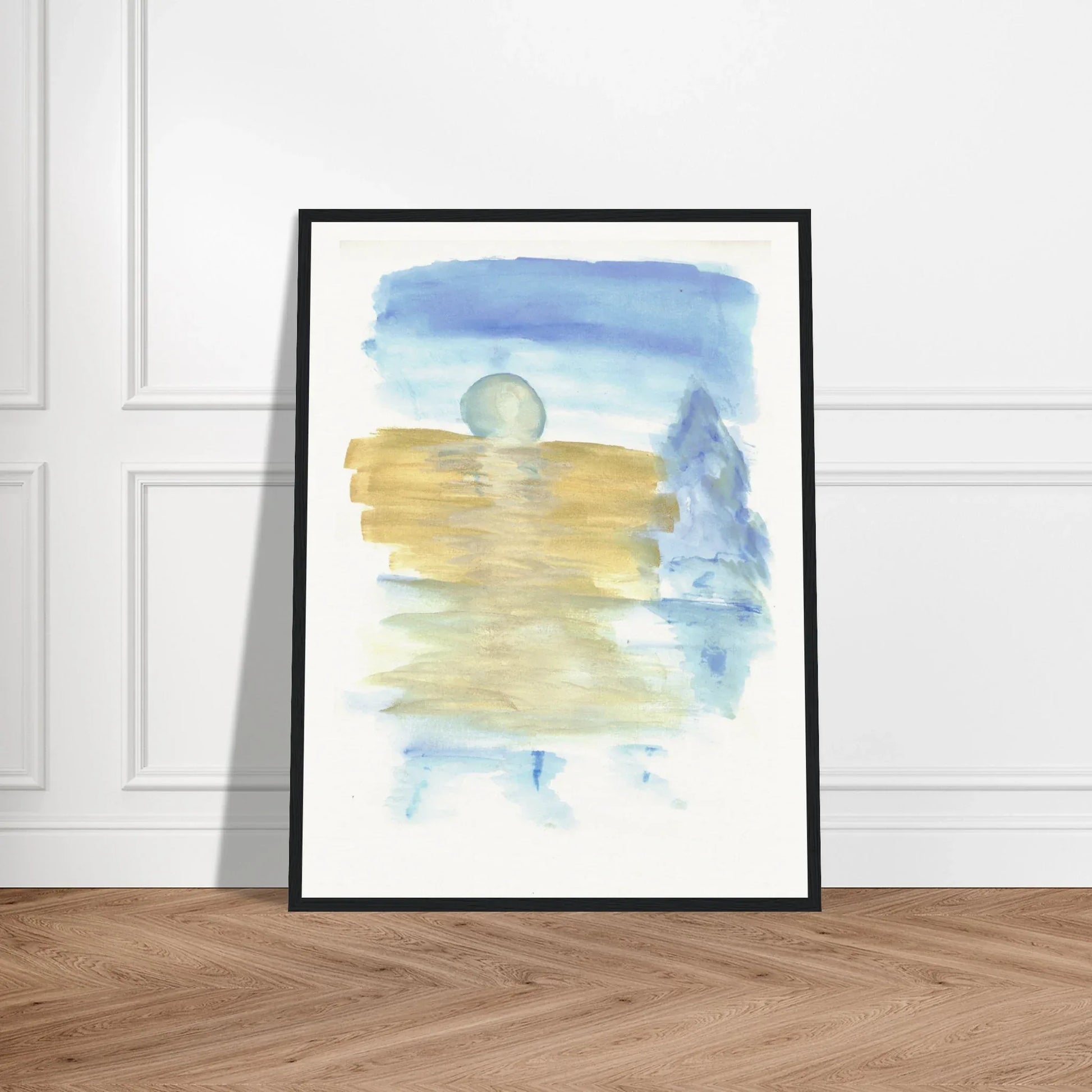Affiche Encadrée Museum-Quality Matte Paper Wooden Framed Blue Horizon - Laure Leprince - Artiste Peintre