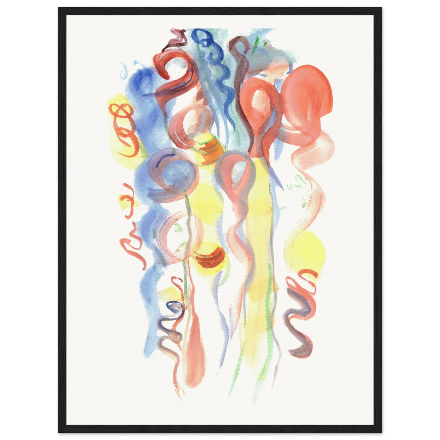 Affiche Encadrée Museum-Quality Matte Paper Wooden Framed Les Serpentins - Laure Leprince - Artiste Peintre