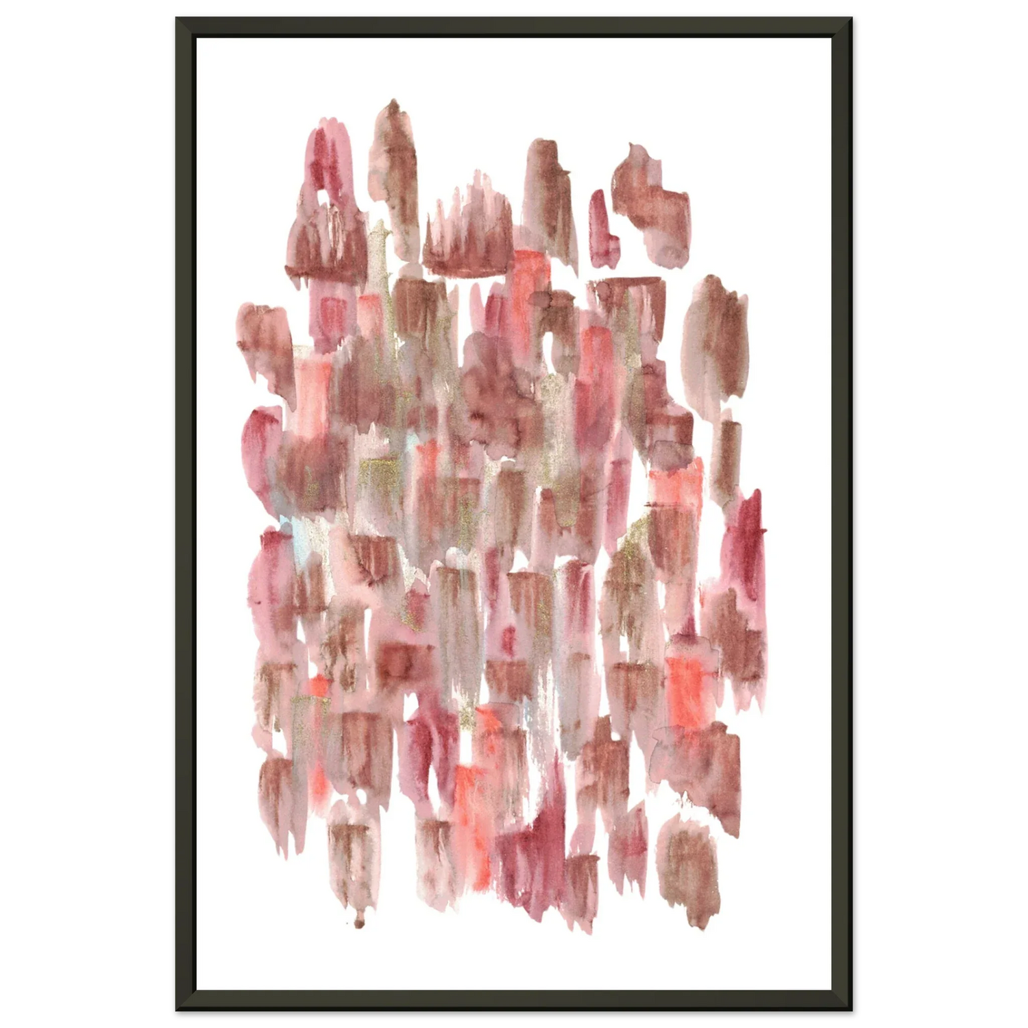 Classic Semi-Glossy Paper Metal Framed Poste Terracotta Waves - Laure Leprince - Artiste Peintre