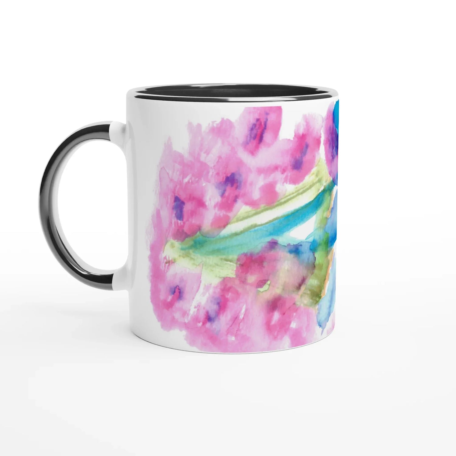 Mug en céramique blanche 325 ml Bouquets Rosé – Élégance, sécurité et durabilité - Laure Leprince - Artiste Peintre