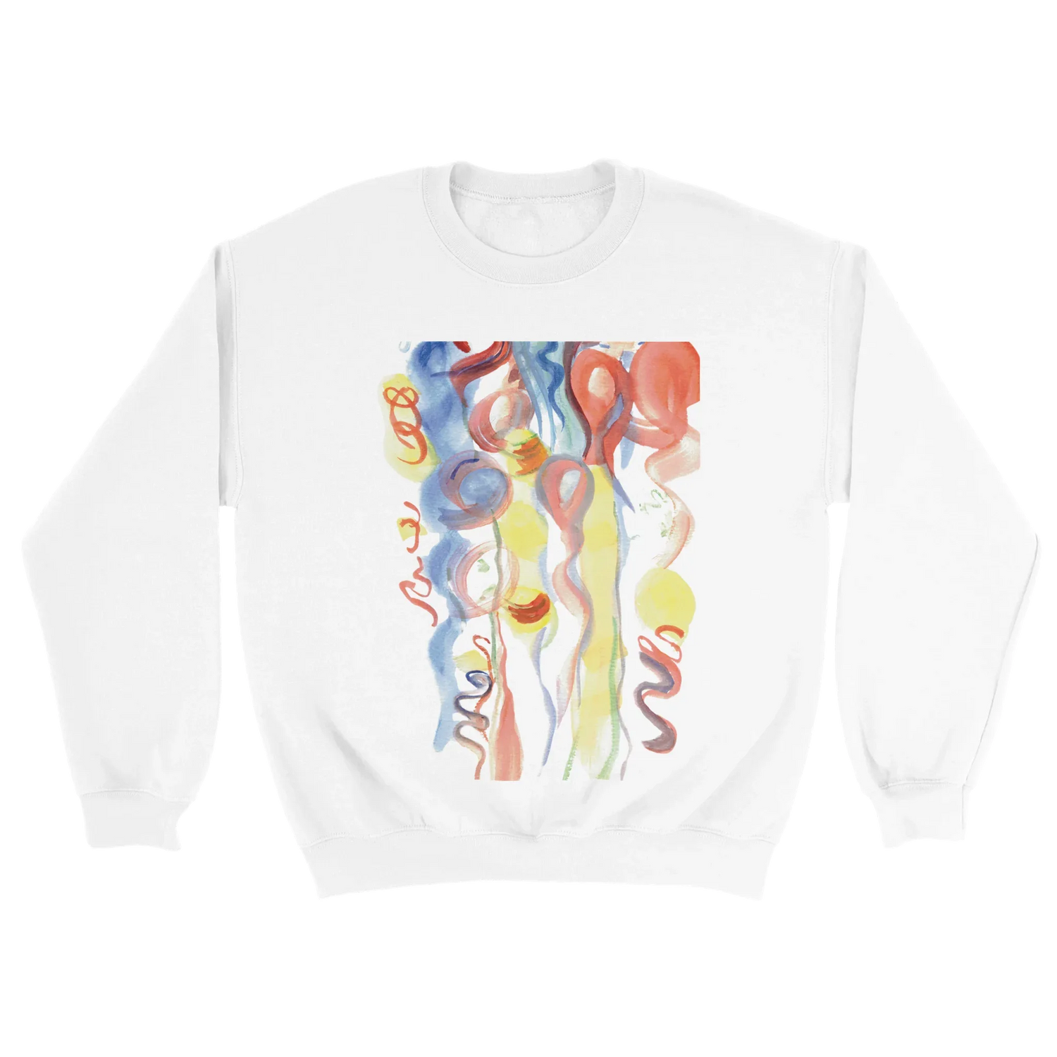Sweatshirt Unisexe Classique Serpentins – Impression Artistique Multicolore | Premium Cotton Blend - Laure Leprince - Artiste Peintre