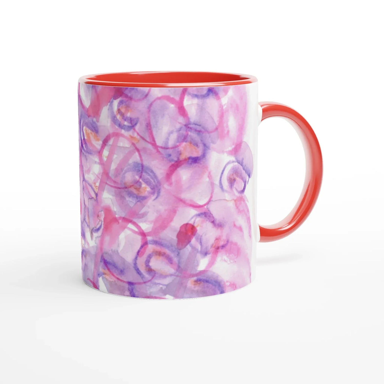 Mug Céramique Blanc 325ml Intérieur Coloré - Floraison Intime Personnalisable - Laure Leprince - Artiste Peintre