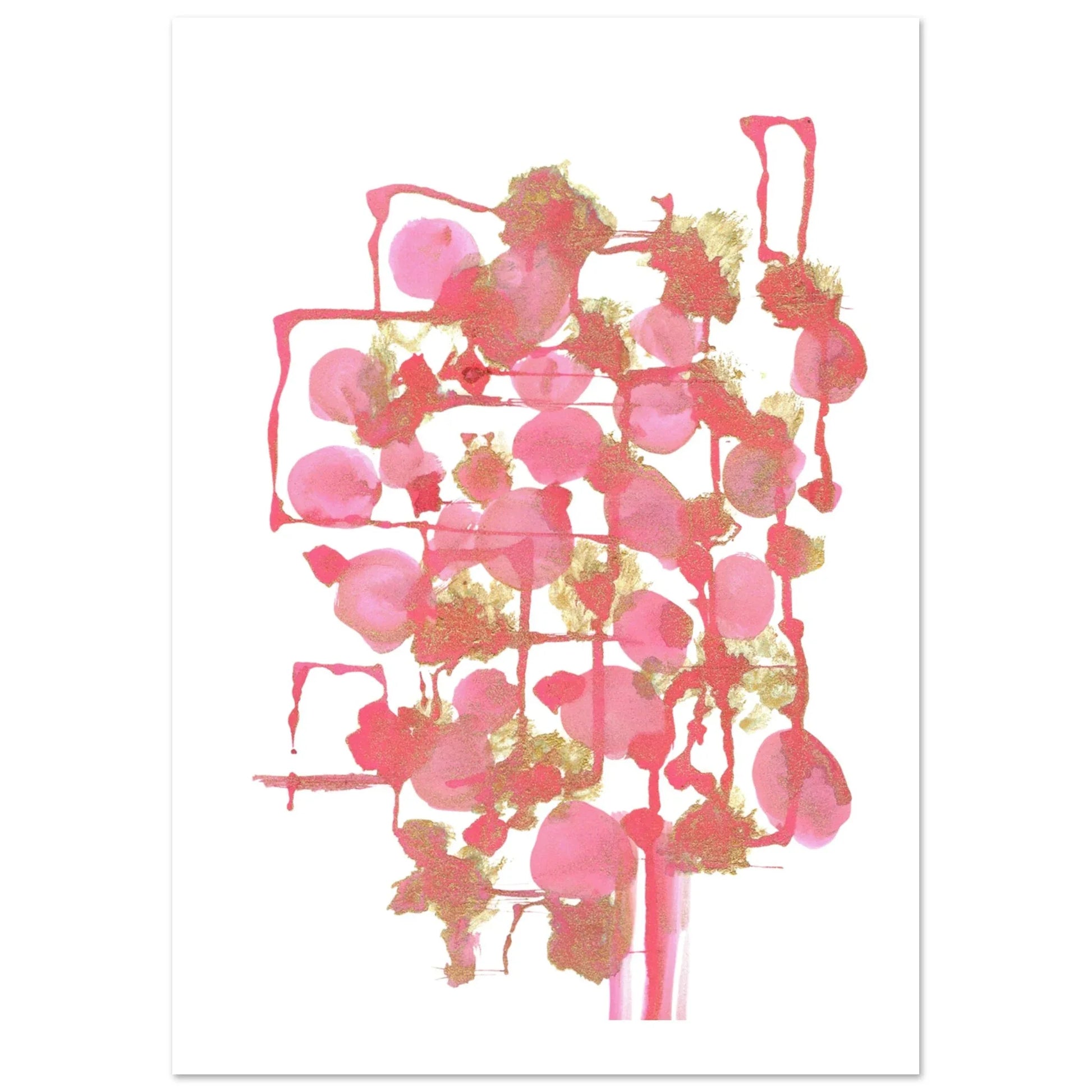 Affiche premium sur papier mat Reseau Framboise – Art mural de qualité supérieure - Laure Leprince - Artiste Peintre