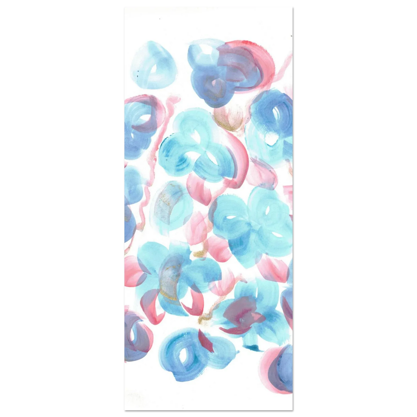 Abstract Floral Blush & Teal: Dreamy Watercolor Art Print on Premium Matte Paper - Laure Leprince - Artiste Peintre