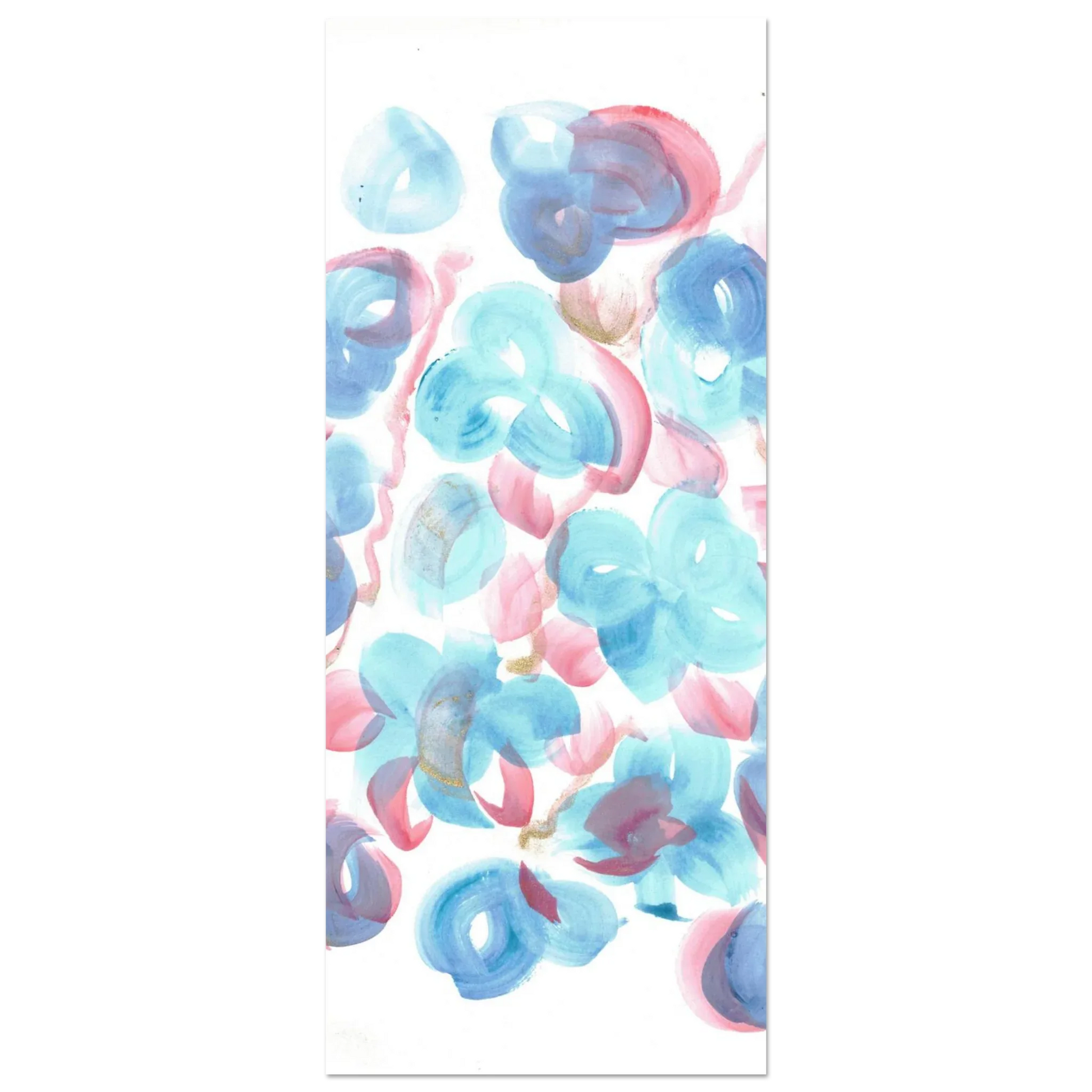 Abstract Floral Blush & Teal: Dreamy Watercolor Art Print on Premium Matte Paper - Laure Leprince - Artiste Peintre
