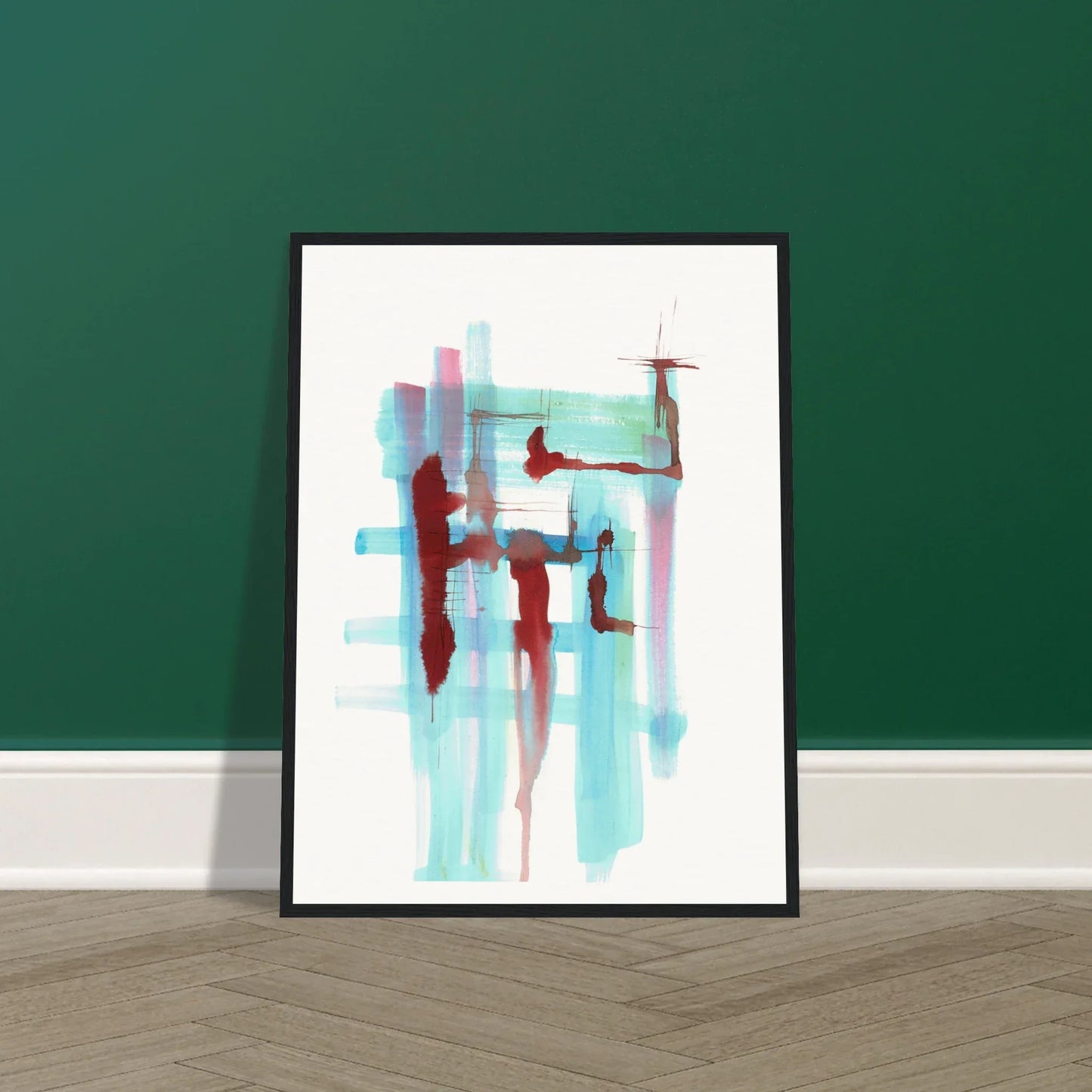Affiche Encadrée Museum-Quality Matte Paper Wooden Framed Strutures Liquides - Laure Leprince - Artiste Peintre