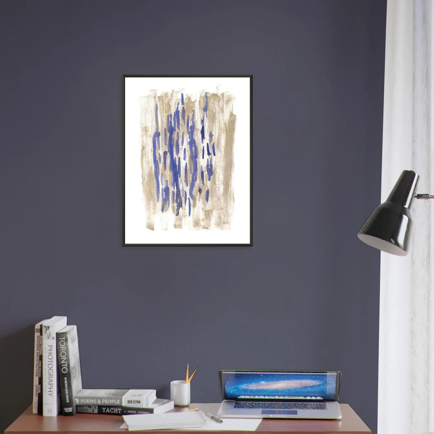 Classic Semi-Glossy Paper Metal Framed Poste Golden Drip - Laure Leprince - Artiste Peintre