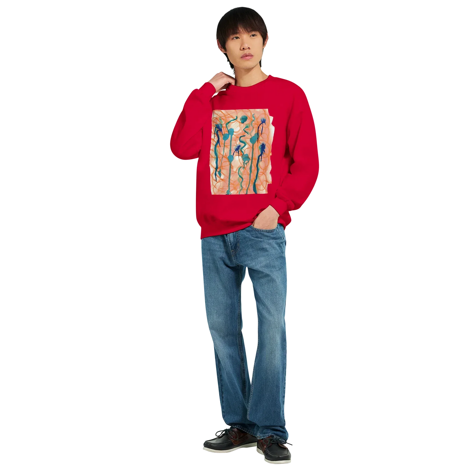 Sweatshirt Unisexe Classiques Saphir Ambre Impression Artistique Multicolore - Laure Leprince - Artiste Peintre