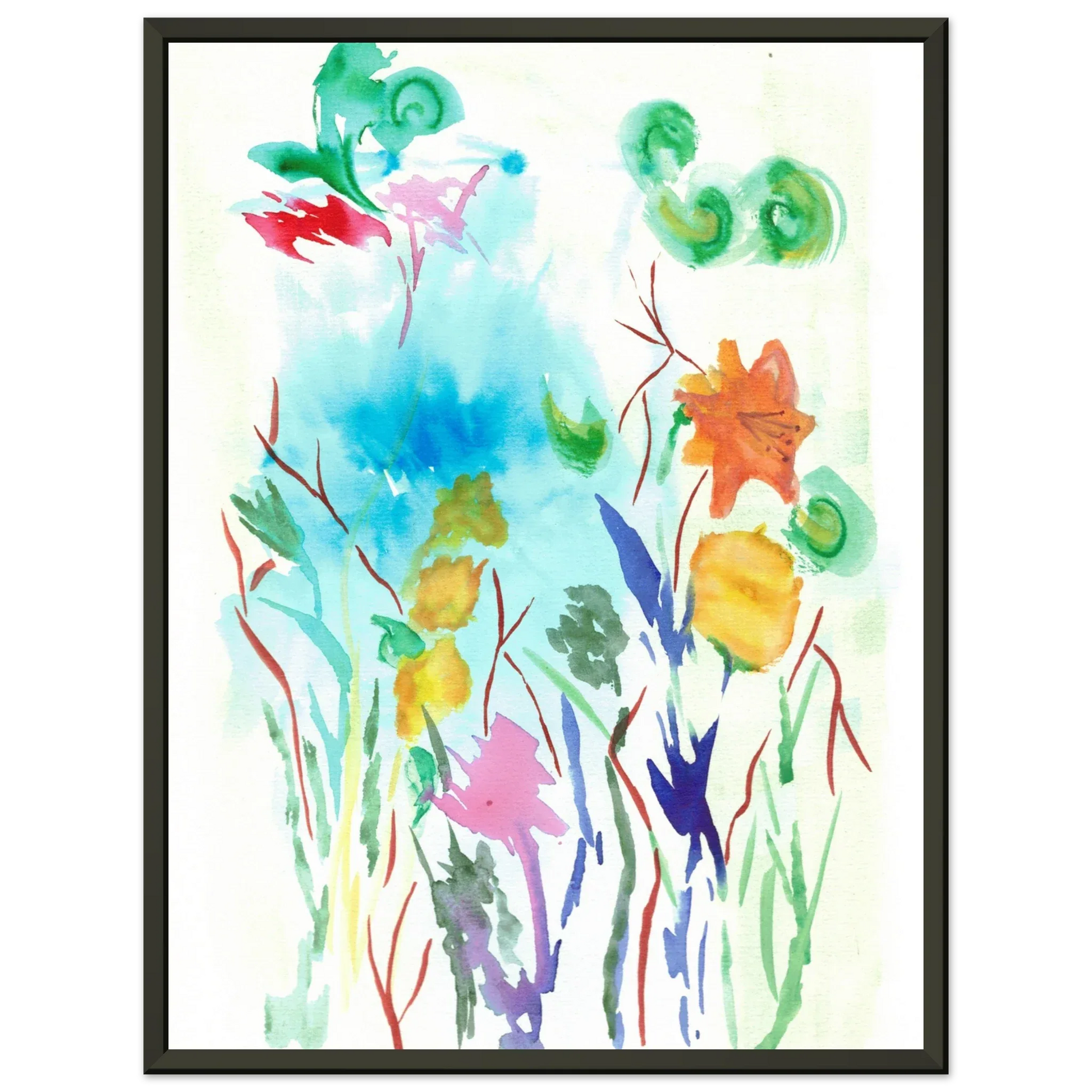 Affiche Premium Papier Mat Encadrée Aluminium Jardin Lumineux – Élégance et qualité intemporelle - Laure Leprince - Artiste Peintre