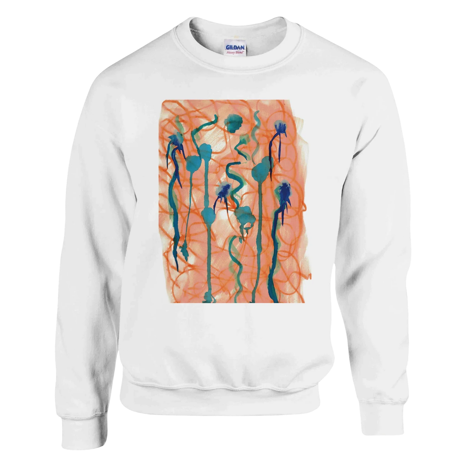 Sweatshirt Unisexe Classiques Saphir Ambre Impression Artistique Multicolore - Laure Leprince - Artiste Peintre