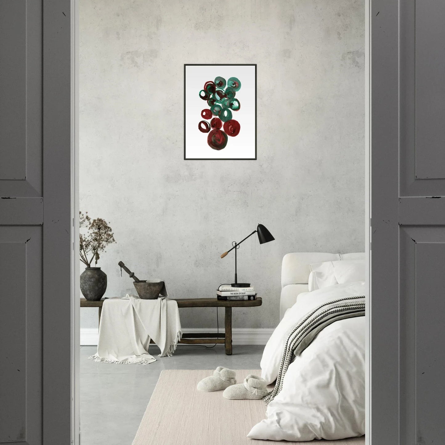 Classic Semi-Glossy Paper Metal Framed Poste Resonance Emeraude - Laure Leprince - Artiste Peintre