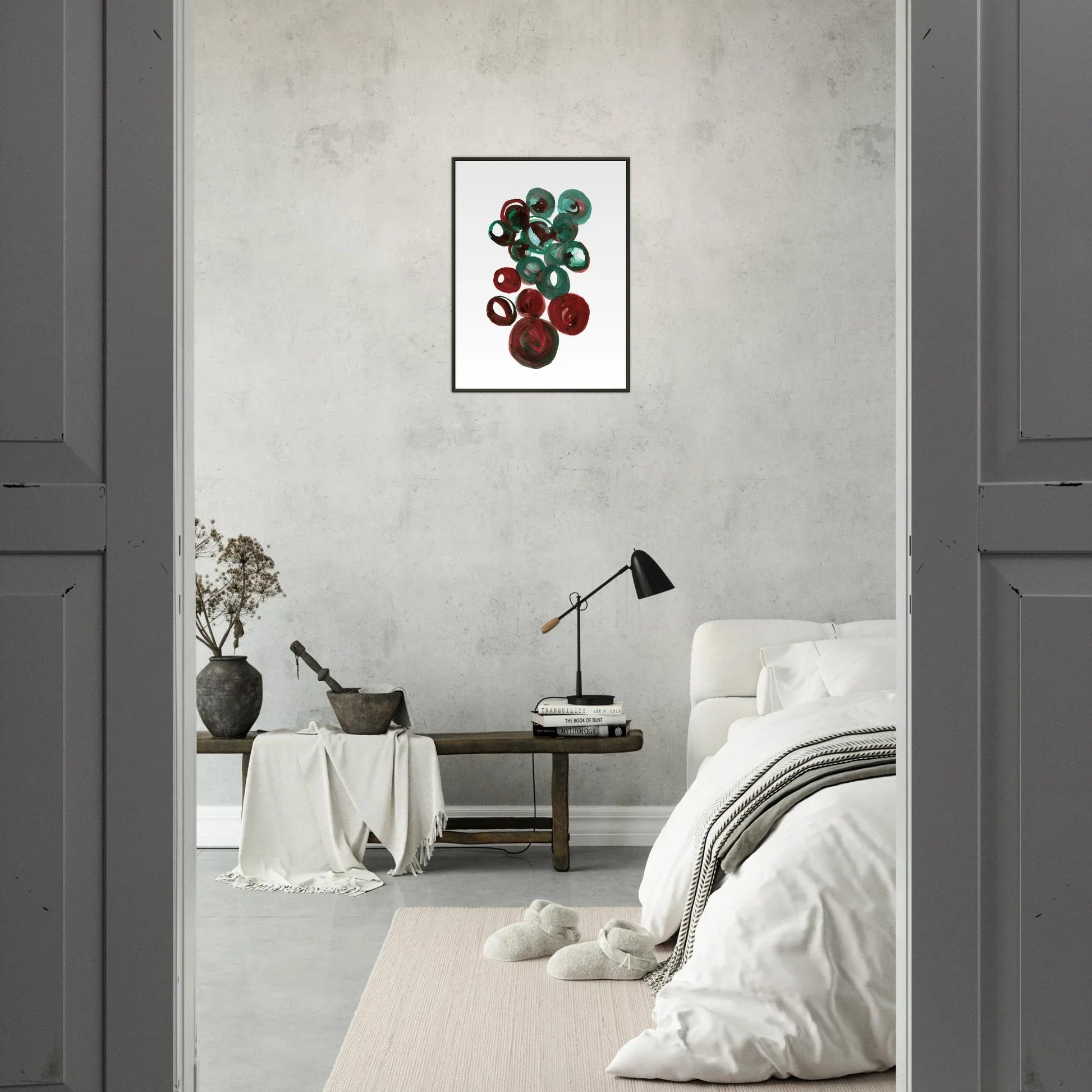Classic Semi-Glossy Paper Metal Framed Poste Resonance Emeraude - Laure Leprince - Artiste Peintre
