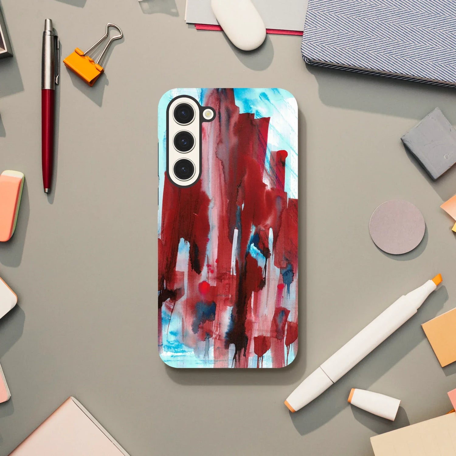 Premium Samsung Tough Case – Design Artistique Crimson Tower - Laure Leprince - Artiste Peintre