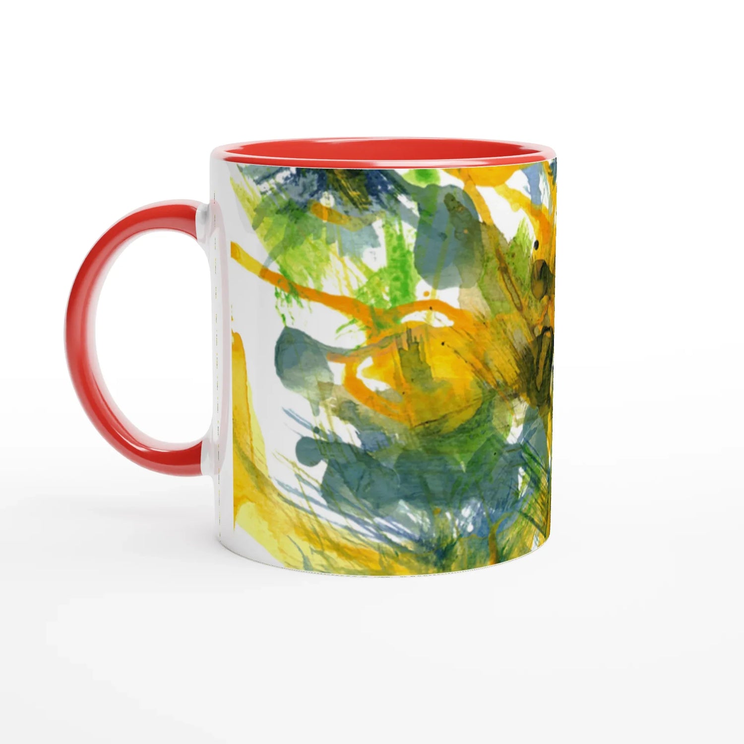 Mug en céramique blanche 325 ml Tempête Solaire – Élégance, sécurité et durabilité - Laure Leprince - Artiste Peintre