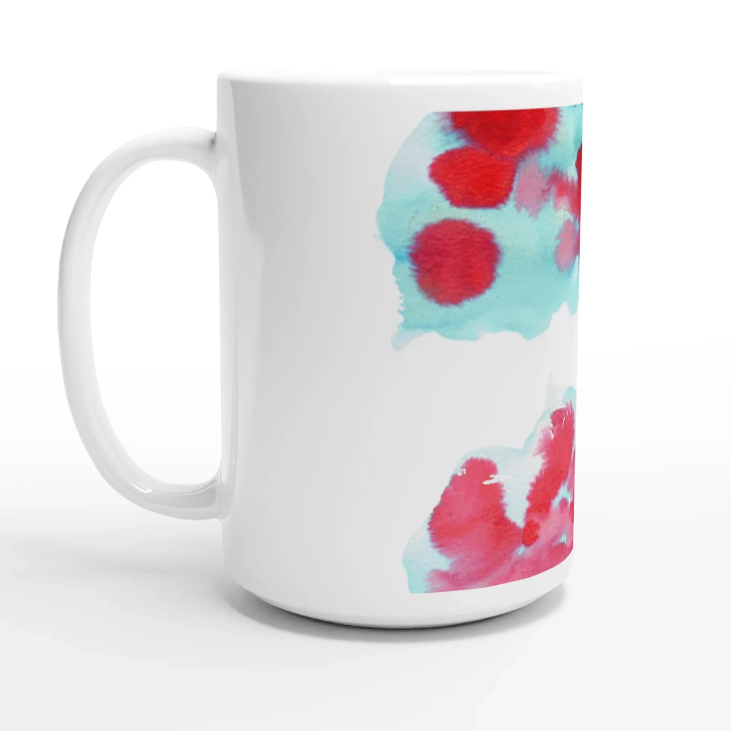 Mug en céramique blanche 44 cl Brumes Carmin – Grand format, design et qualité durable - Laure Leprince - Artiste Peintre
