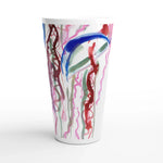 Mug à Latte en Céramique Blanche 500 ml Coral Dance – Élégant, durable et brillant - Laure Leprince - Artiste Peintre