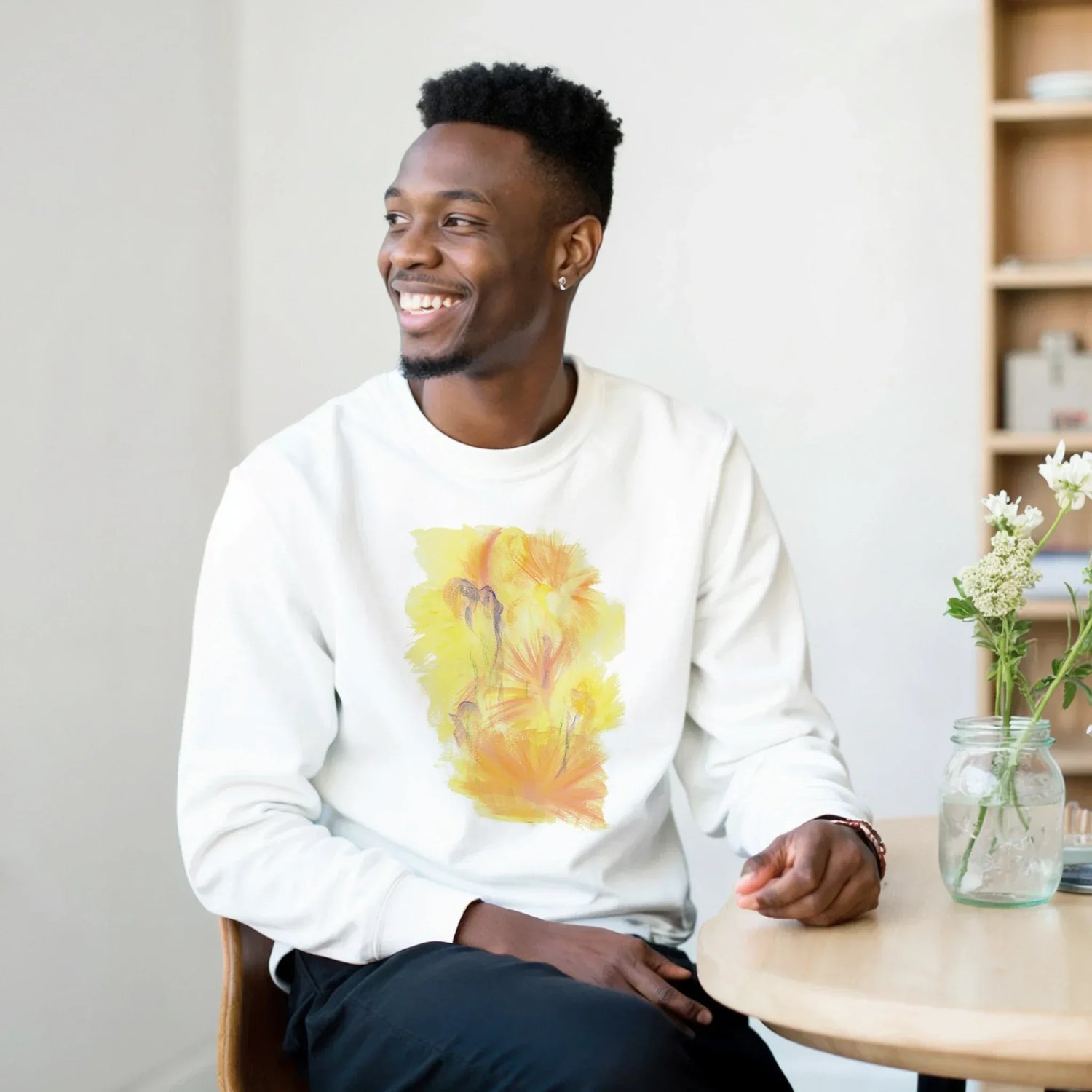 Sweatshirt Unisexe Classique Sun Whisper – Impression Artistique Multicolore - Laure Leprince - Artiste Peintre