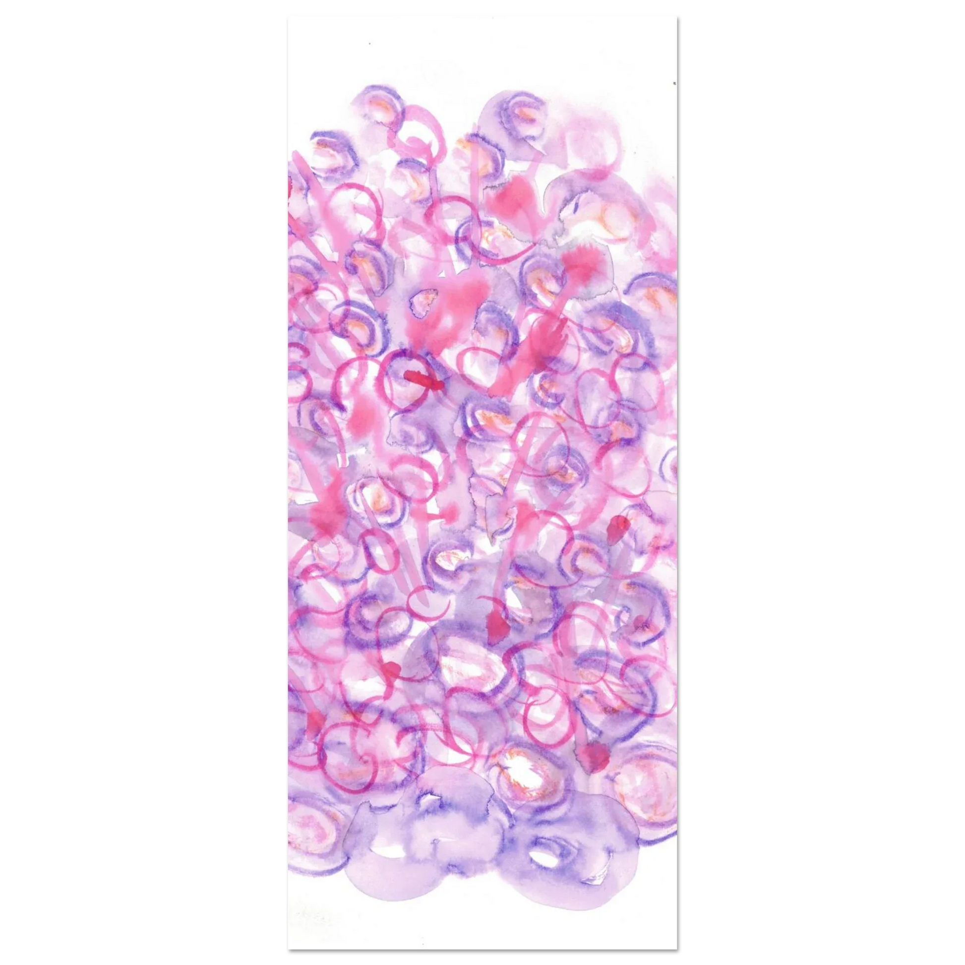 Abstract Swirls Watercolour Poster in Pink & Purple - Premium Matte Paper Art Print RDJ3-1 - Laure Leprince - Artiste Peintre