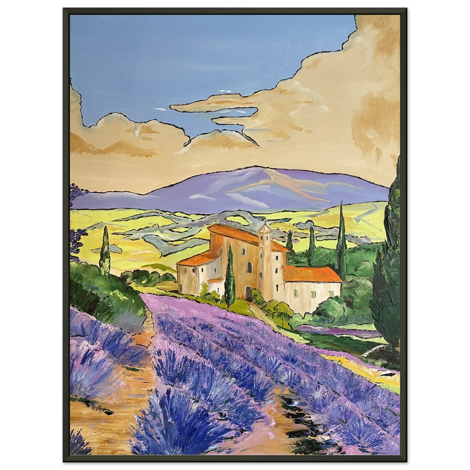 Classic Semi-Glossy Paper Metal Framed Poste Mas en provence - Laure Leprince - Artiste Peintre