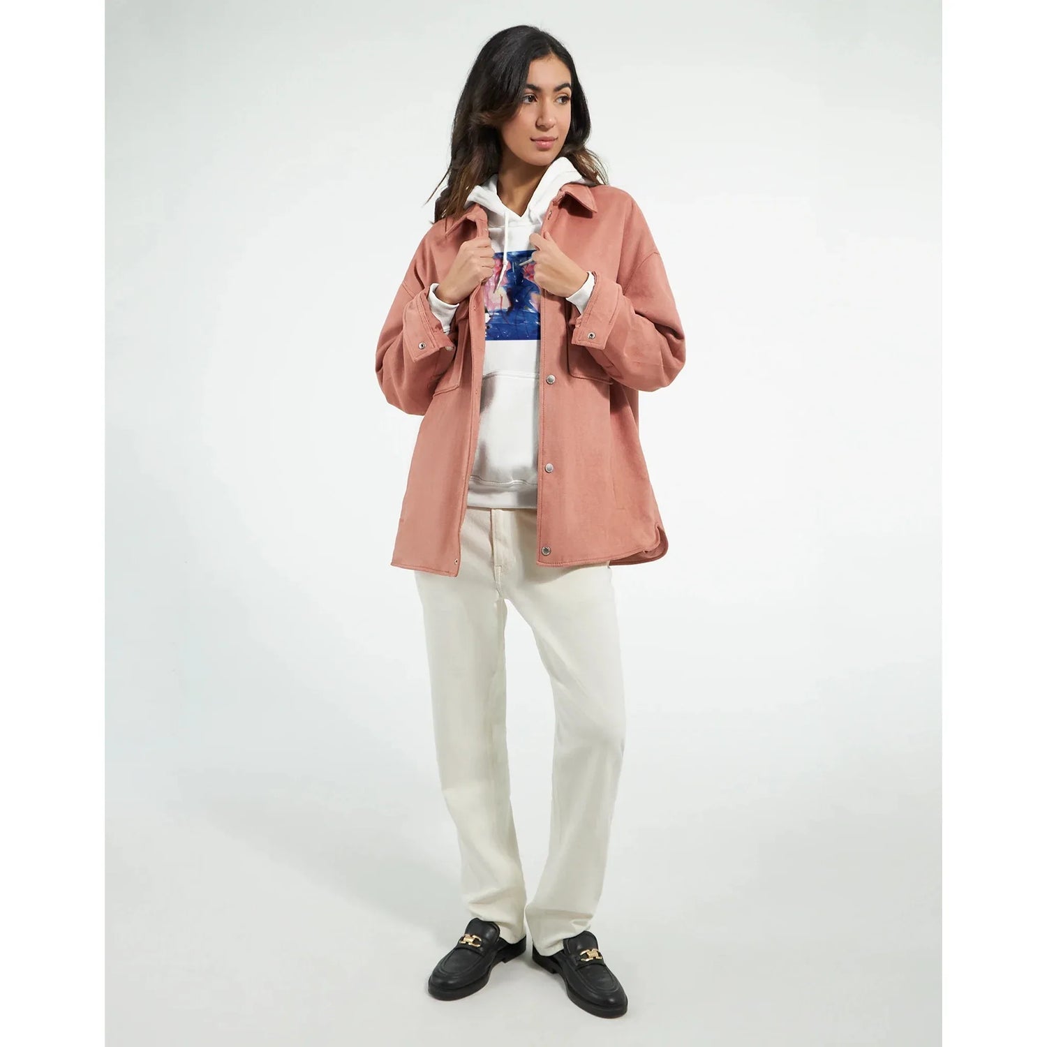 Sweat à capuche unisexe artistique Structure Carmine| Gildan® 18500 White - Laure Leprince - Artiste Peintre