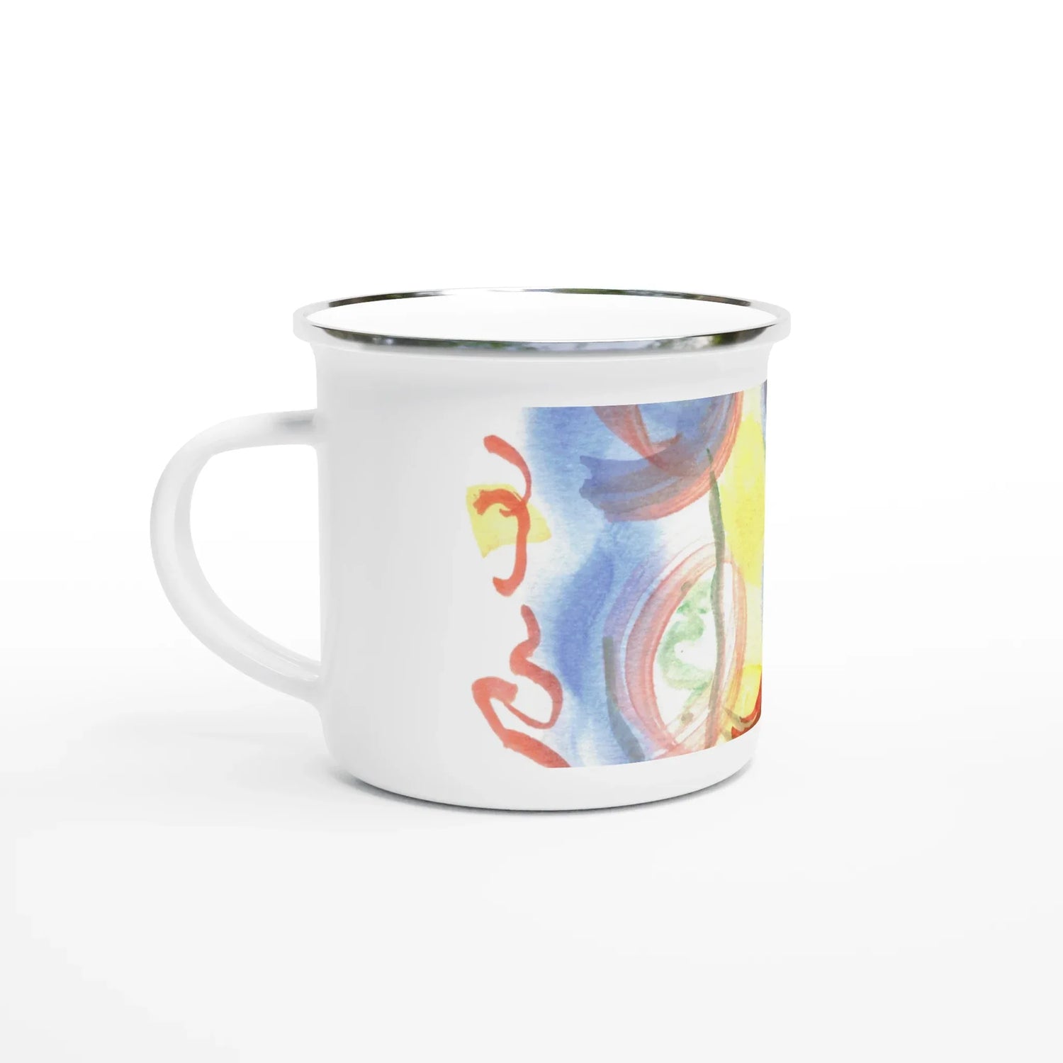 Mug en émail blanc 35 cl Urban Parade – Léger, vintage et résistant - Laure Leprince - Artiste Peintre
