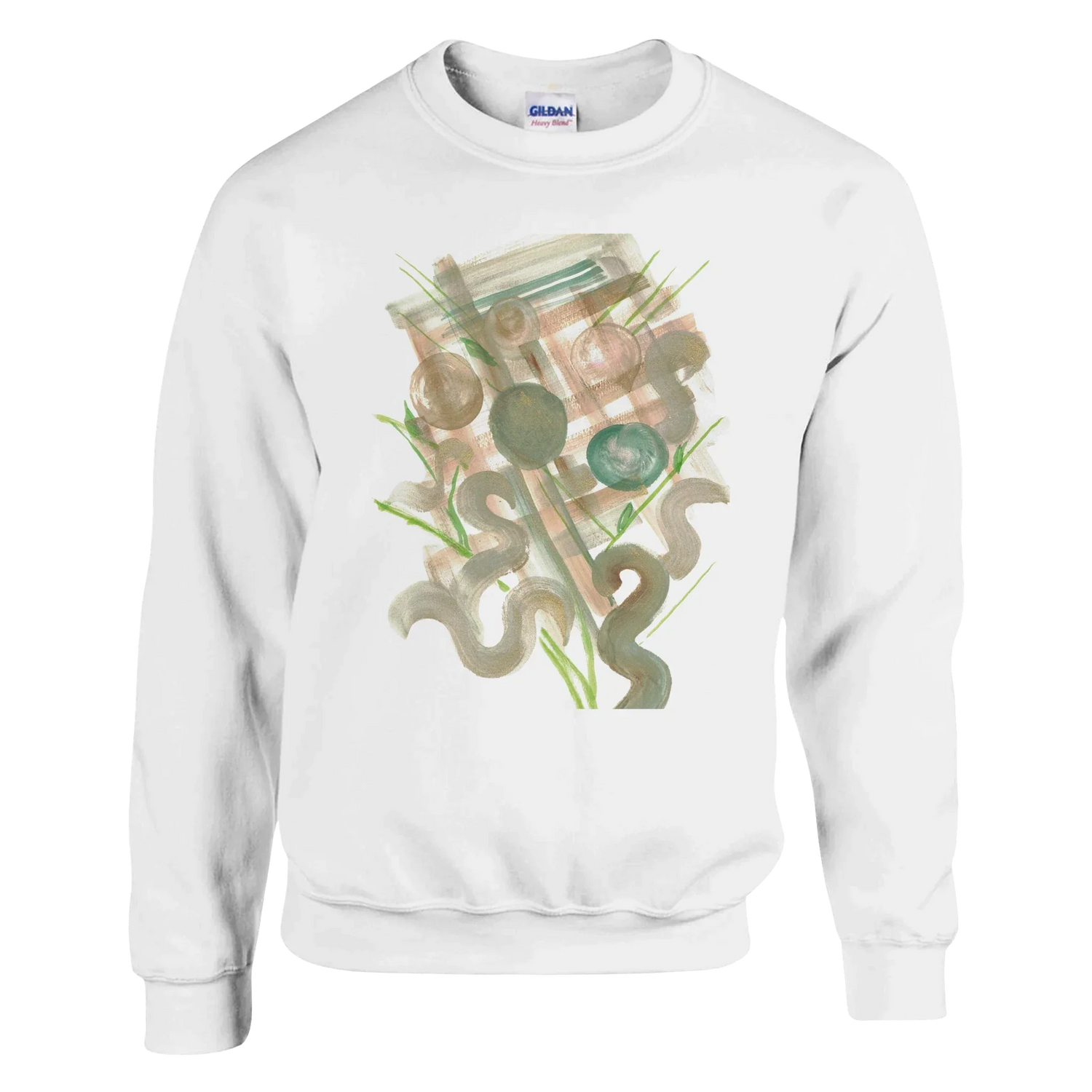Sweatshirt Unisexe Classique Moss Geometry– Impression Artistique Multicolore - Laure Leprince - Artiste Peintre