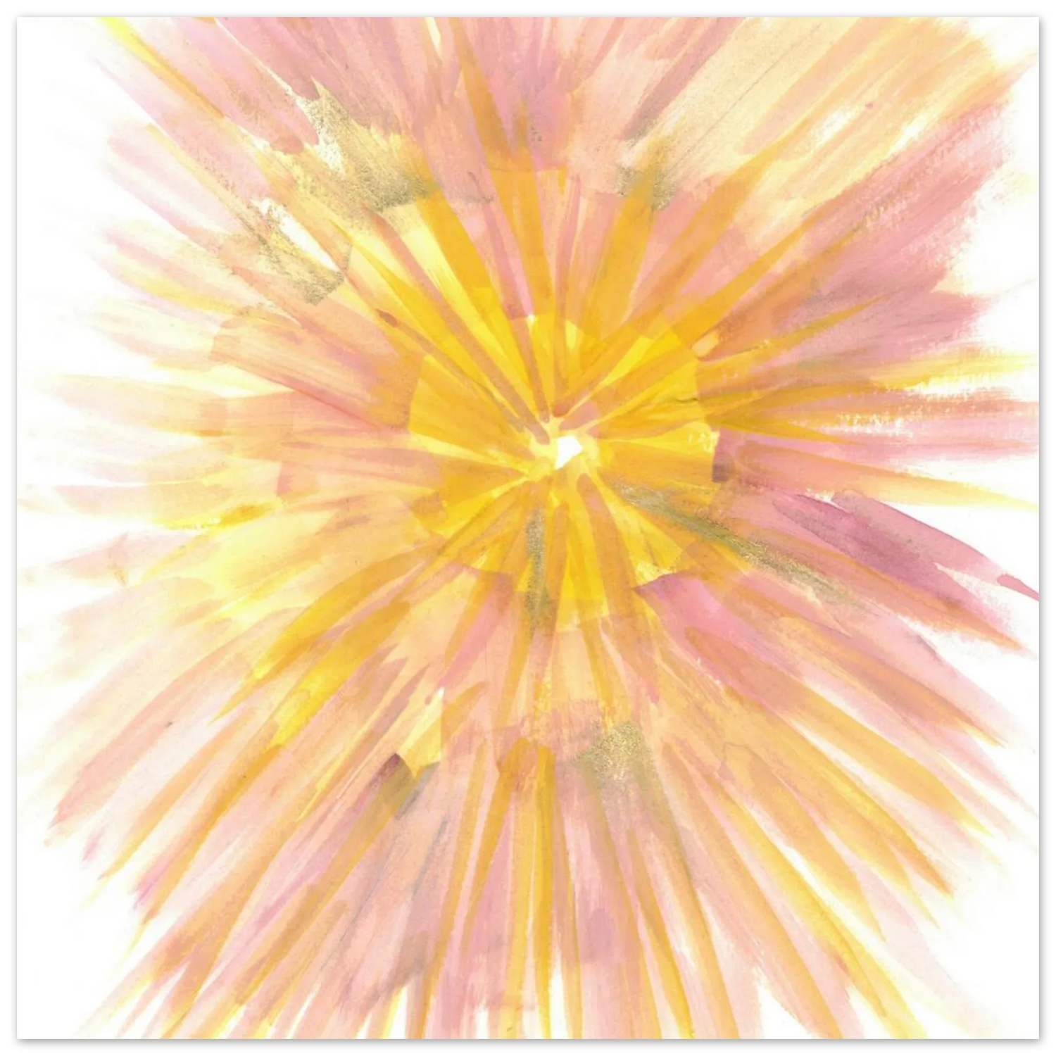 Abstract Sunrise Burst Art Print - Premium Matte Paper Poster with Dynamic Watercolor Design - Laure Leprince - Artiste Peintre