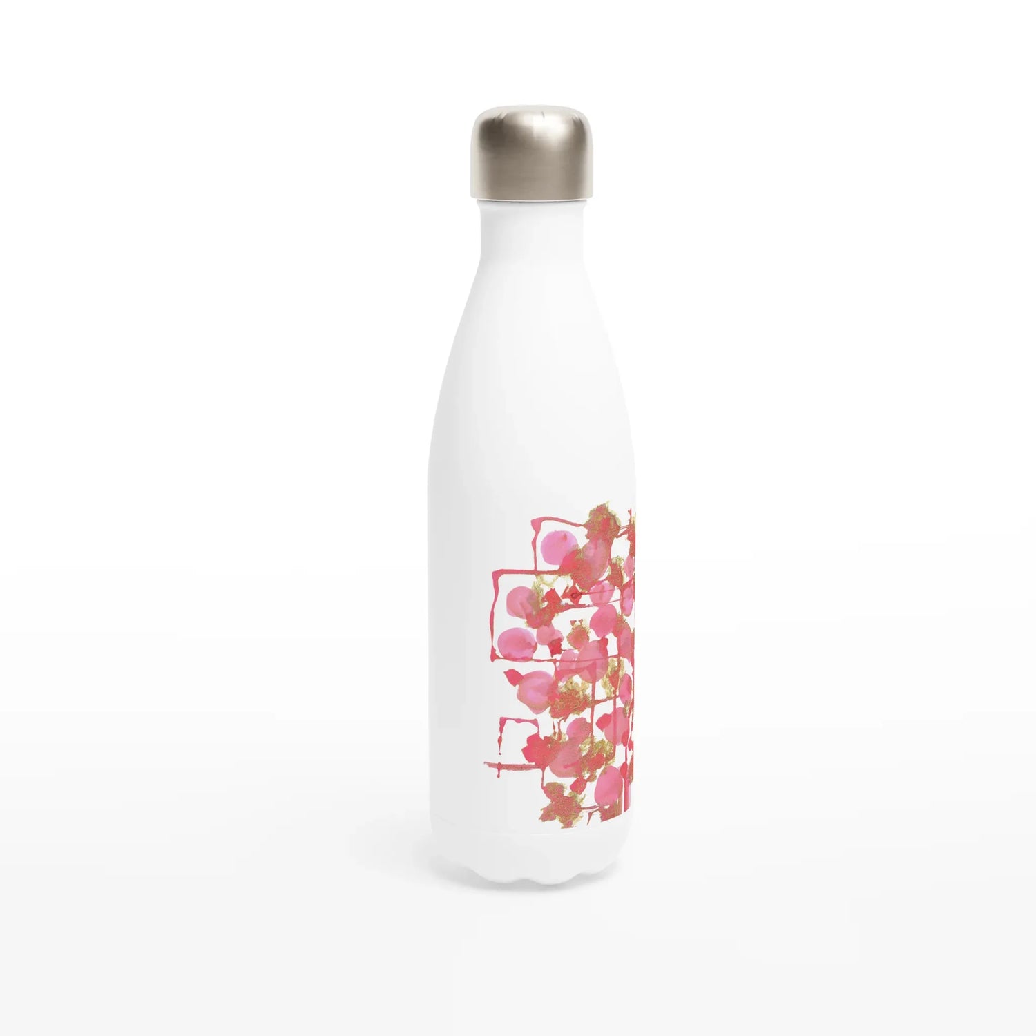 Bouteille isotherme en acier inoxydable 500 ml – Design artistique exclusif Reseau Framboise - Laure Leprince - Artiste Peintre
