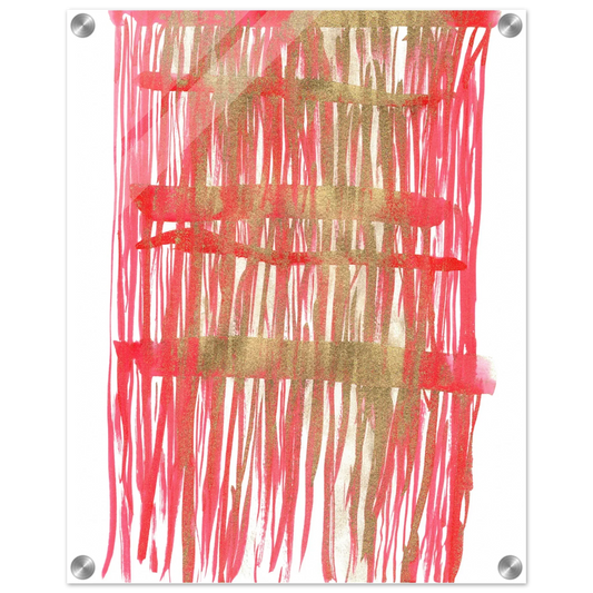 Impression sur acrylique brillante Red Waves | Art contemporain par Laure Leprince - Laure Leprince - Artiste Peintre