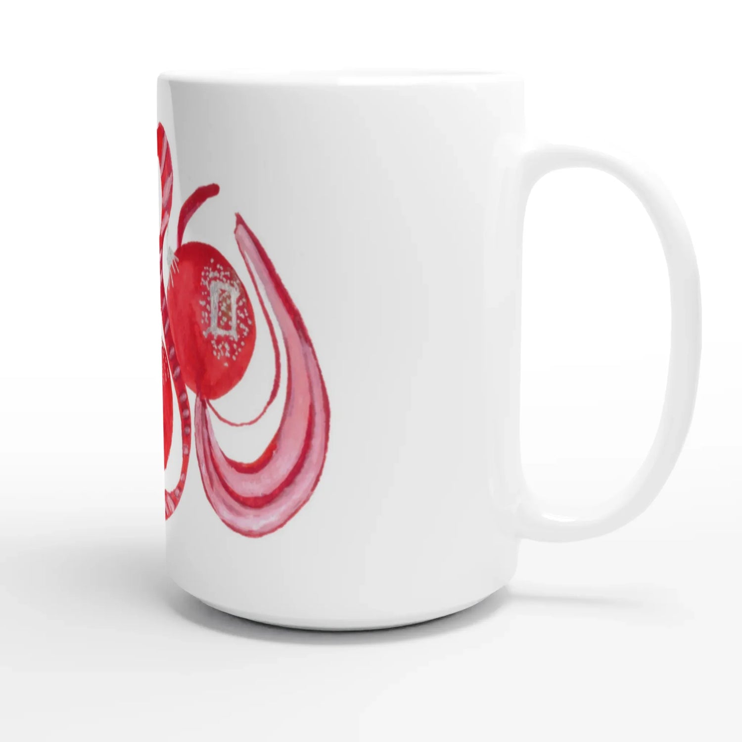 Mug en céramique blanche 44 cl Guirlande – Grand format, design et qualité durable - Laure Leprince - Artiste Peintre