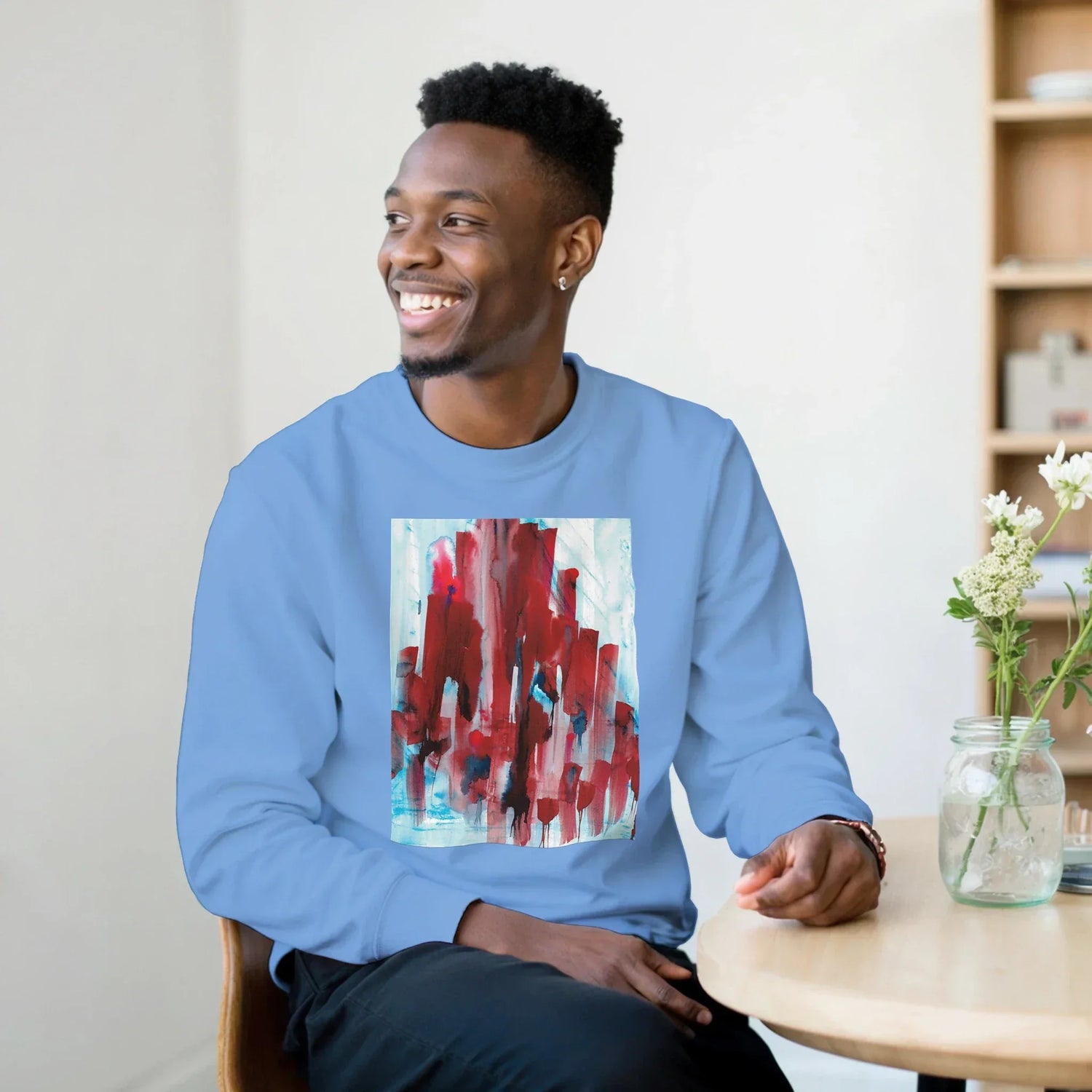 Sweatshirt Unisexe Classique Crimson Tower– Impression Artistique Multicolore - Laure Leprince - Artiste Peintre