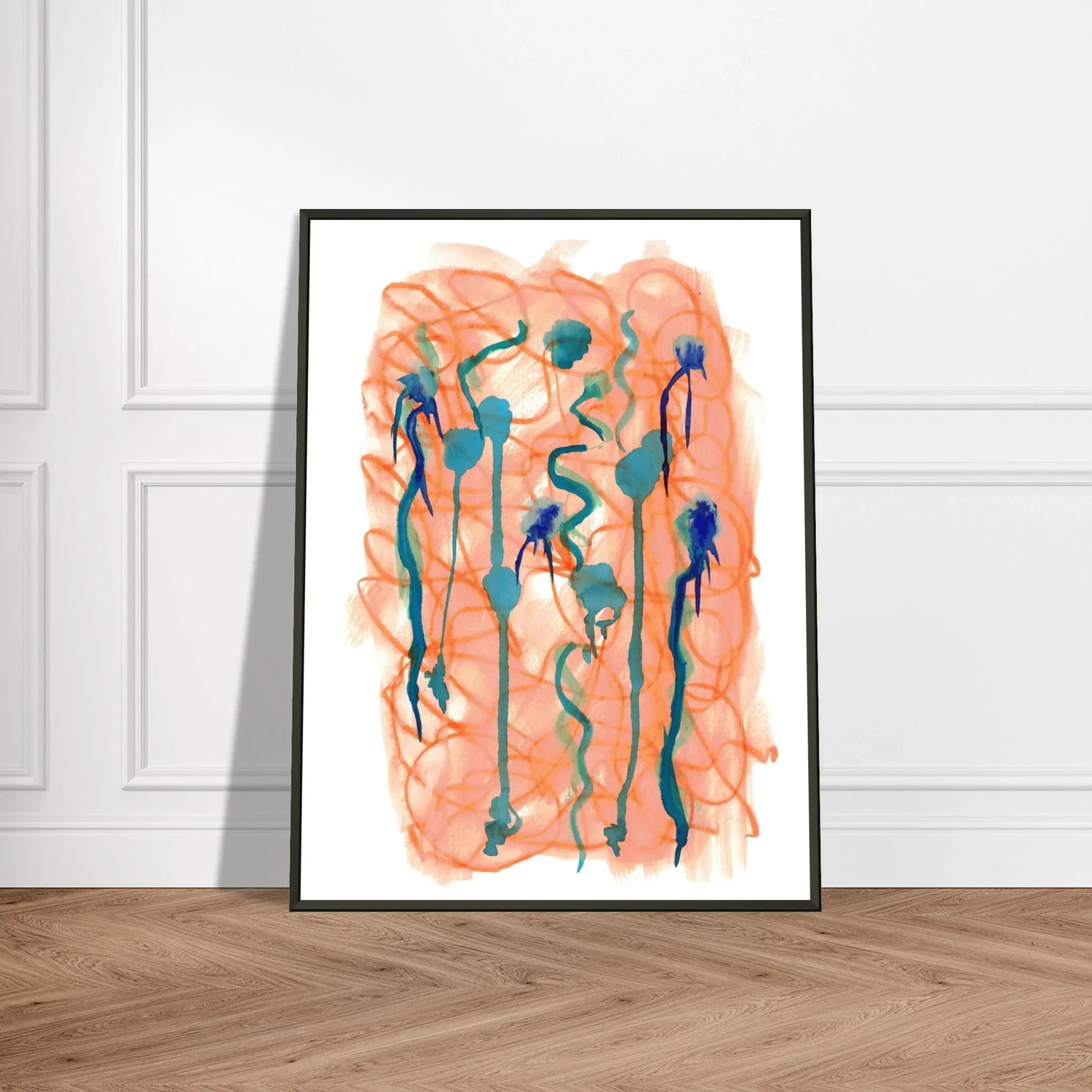 Classic Semi-Glossy Paper Metal Framed Post Saphir Ambre - Laure Leprince - Artiste Peintre