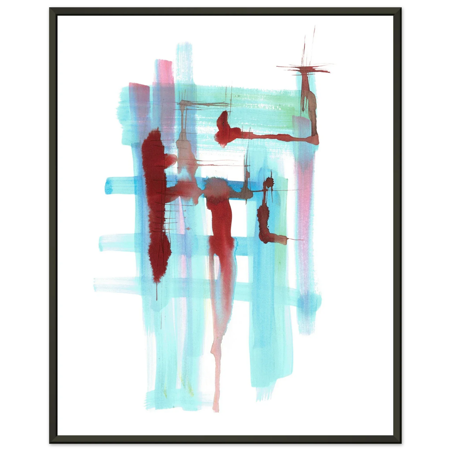 Classic Semi-Glossy Paper Metal Framed Poste Structures Liquides - Laure Leprince - Artiste Peintre