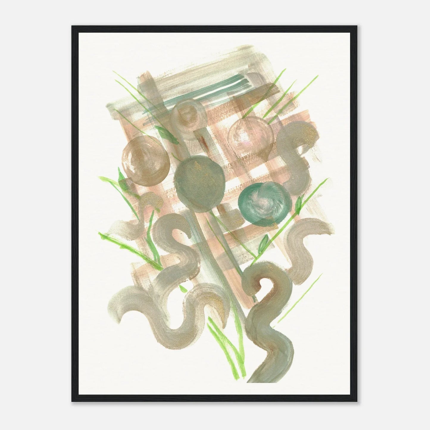 Affiche Encadrée Museum-Quality Matte Paper Wooden Framed Moss Geometry - Laure Leprince - Artiste Peintre