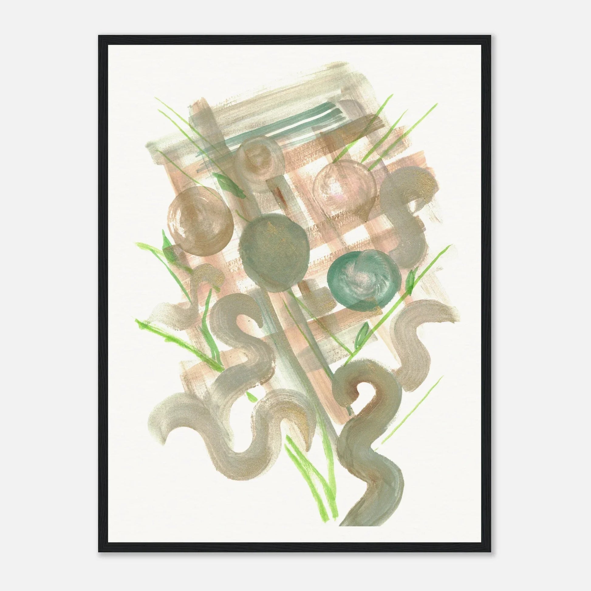 Affiche Encadrée Museum-Quality Matte Paper Wooden Framed Moss Geometry - Laure Leprince - Artiste Peintre