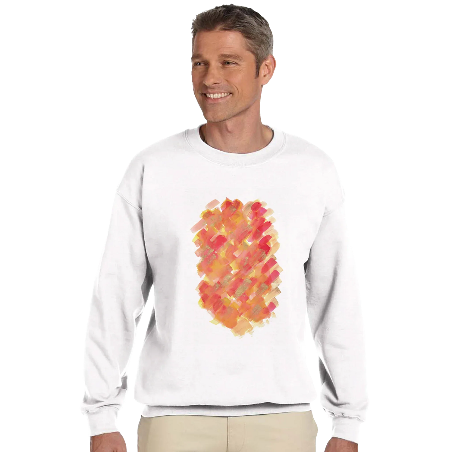 Sweatshirt Unisexe Classique Sunset Ember – Impression Artistique Multicolore - Laure Leprince - Artiste Peintre