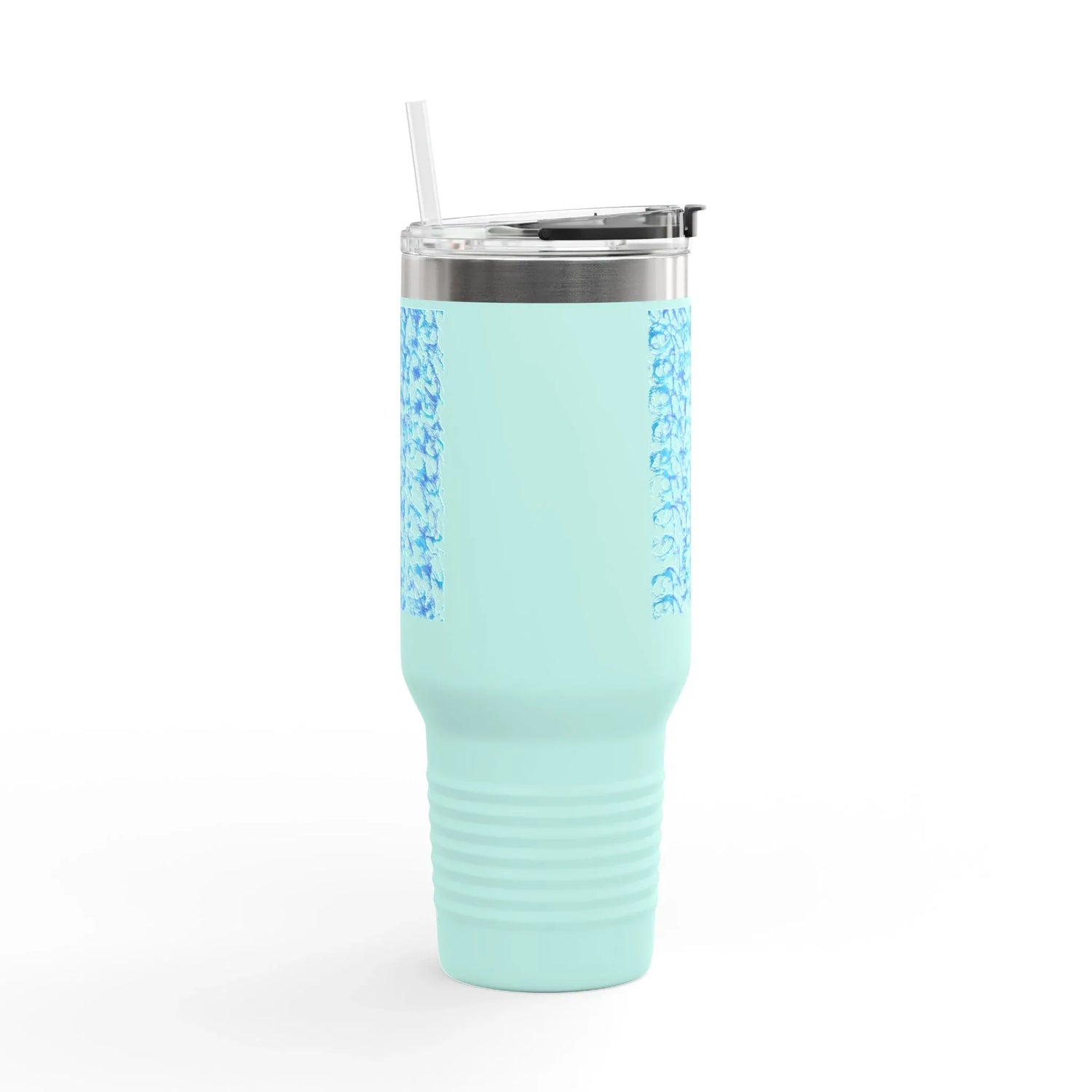 40oz Insulated Travel Mug – Blue Waves Watercolor Design - Laure Leprince - Artiste Peintre