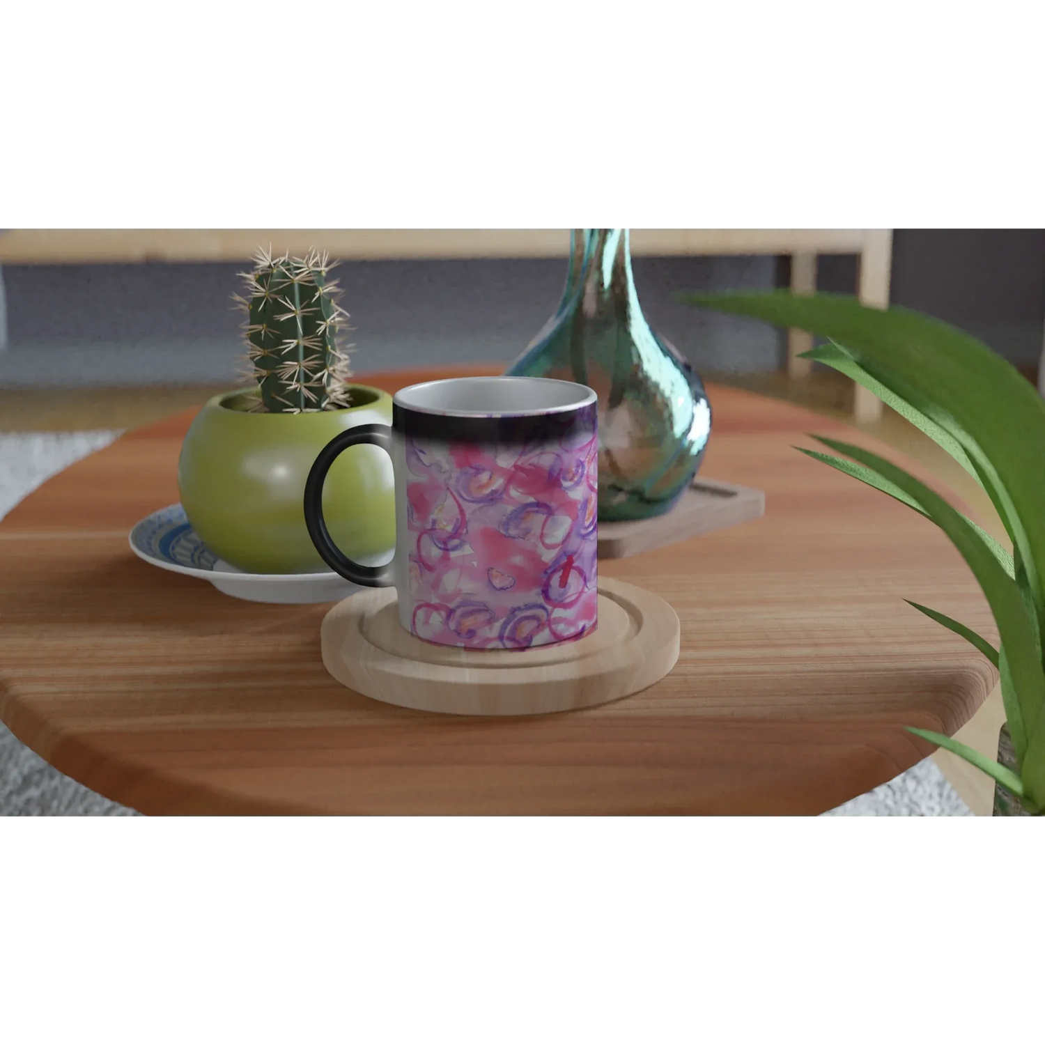 Mug magique en céramique 325 ml – Révèlez votre motif à la chaleur Floraison Intime - Laure Leprince - Artiste Peintre