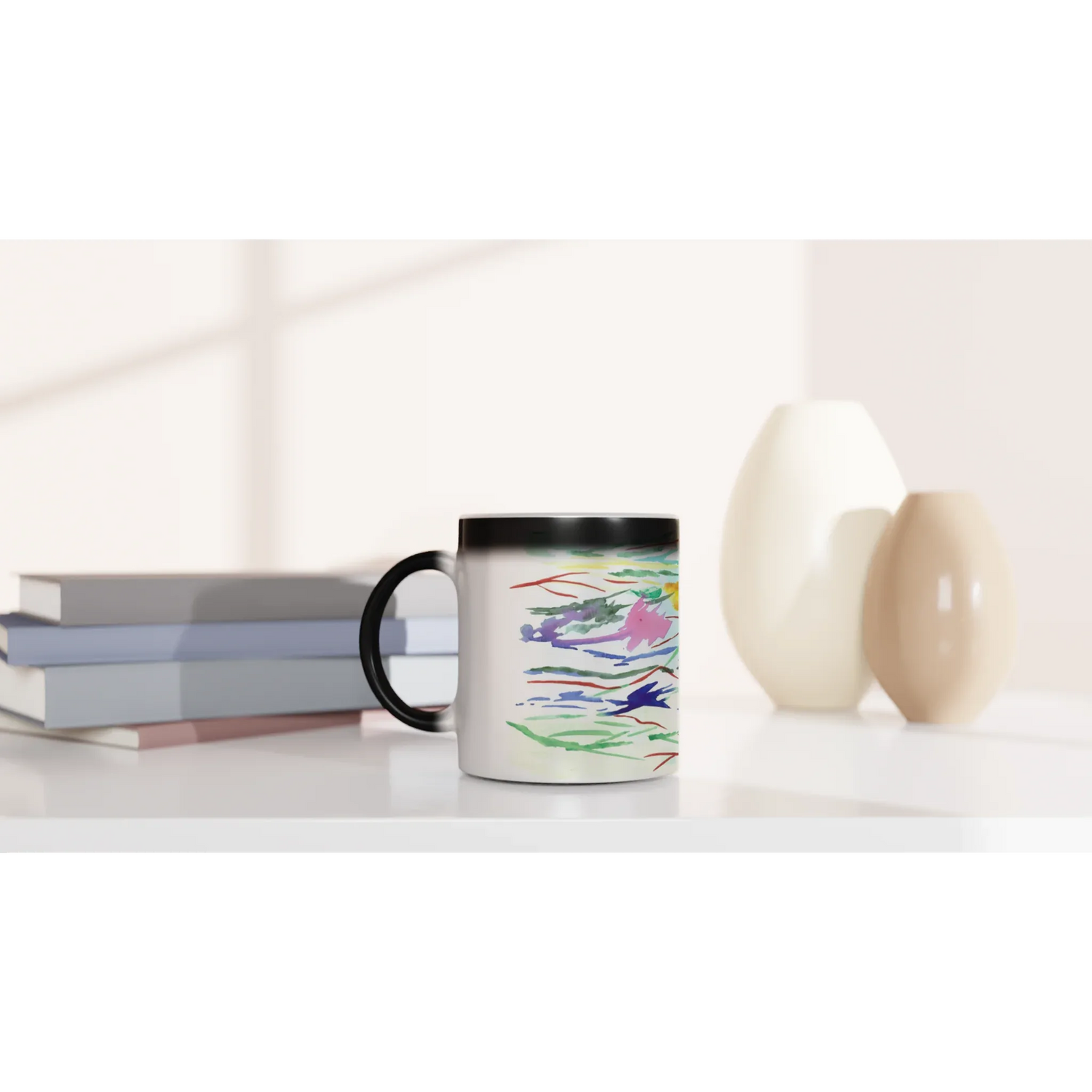 Mug magique en céramique 325 ml Jardn Lumineux – Révèlez votre motif à la chaleur - Laure Leprince - Artiste Peintre